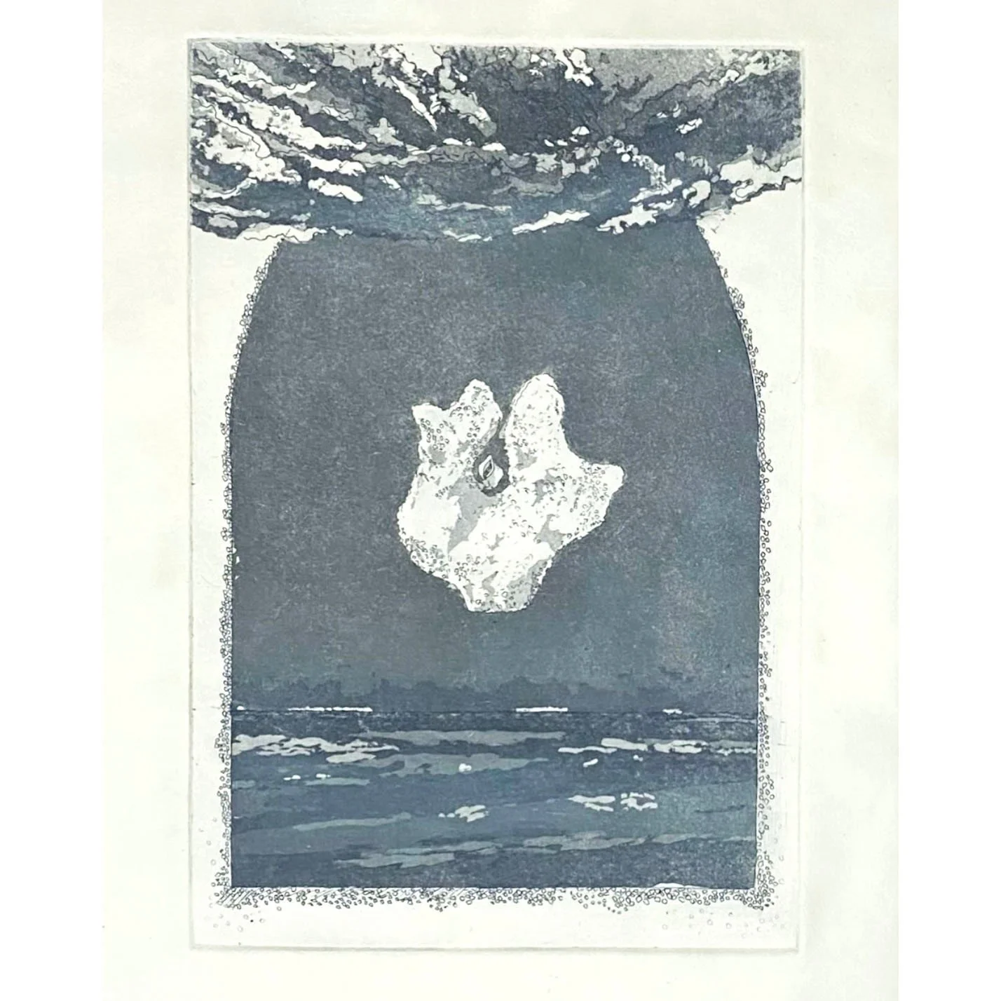 Joanna Angell, "Memento"⁠. Copper plate intaglio, 11 &times; 15 inches.⁠
⁠
@joanna.angell.art⁠
⁠
On Display in &ldquo;Off the Wall,&rdquo; A Group Exhibition of small works featuring 30 supporters of Arts Southeast, in the Arts Southeast Su