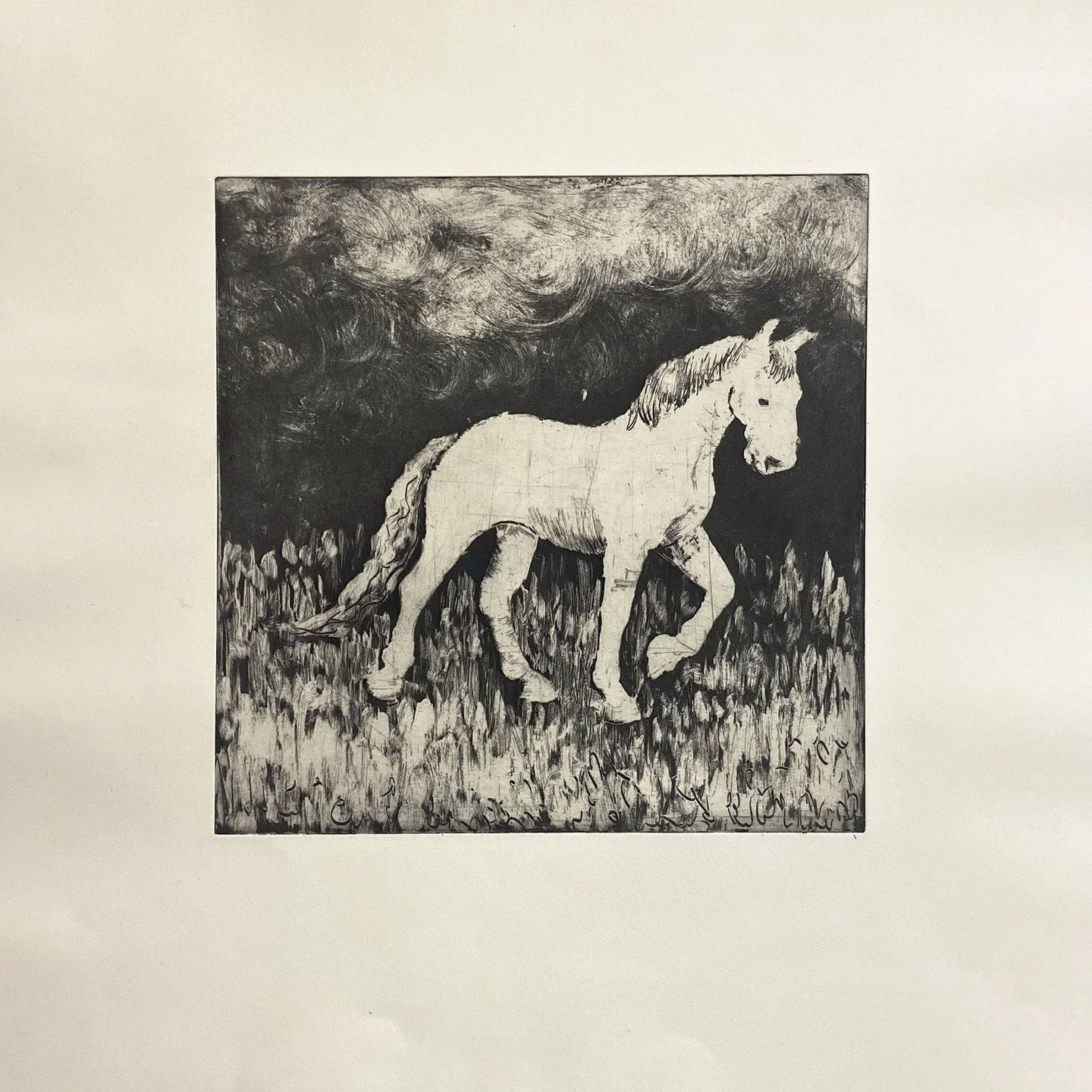 Ella Stouse, "Night Stroll"⁠. Etching, 12 &times; 16 inches.⁠
⁠
@ellastouse⁠
⁠
On Display in &ldquo;Off the Wall,&rdquo; A Group Exhibition of small works featuring 30 supporters of Arts Southeast, in the Arts Southeast Supporter Gallery th