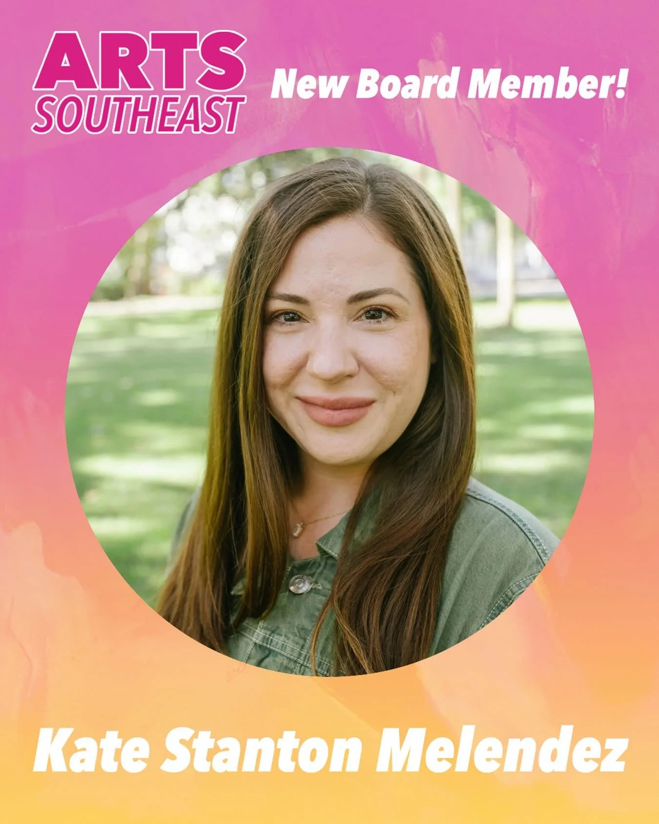🌟 Board Member Spotlight! 🌟

ARTS Southeast is thrilled to welcome Kate Stanton Melendez to our Board! @katestantonmelendez 

Kate Stanton Melendez received a BA in Art History and a Museum Studies Certificate, both from Florida State University. H