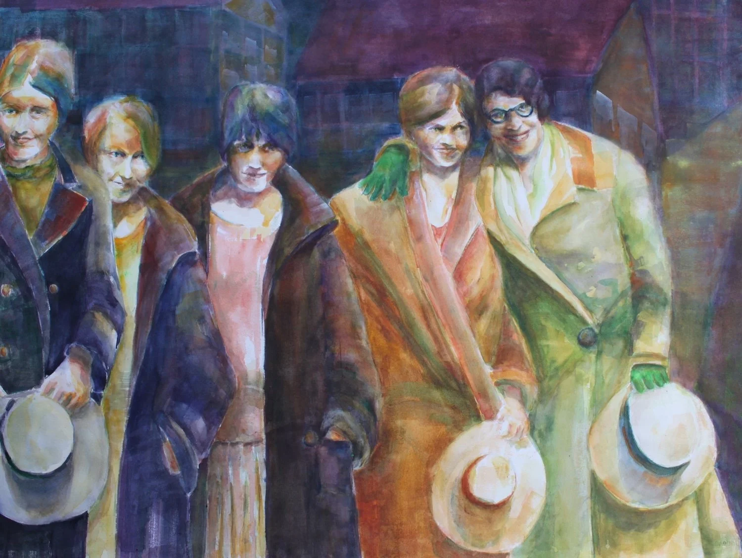  Daryl R. Nicholson, “Green Gloves,” 2014. Watercolor, 31 × 39 inches.  