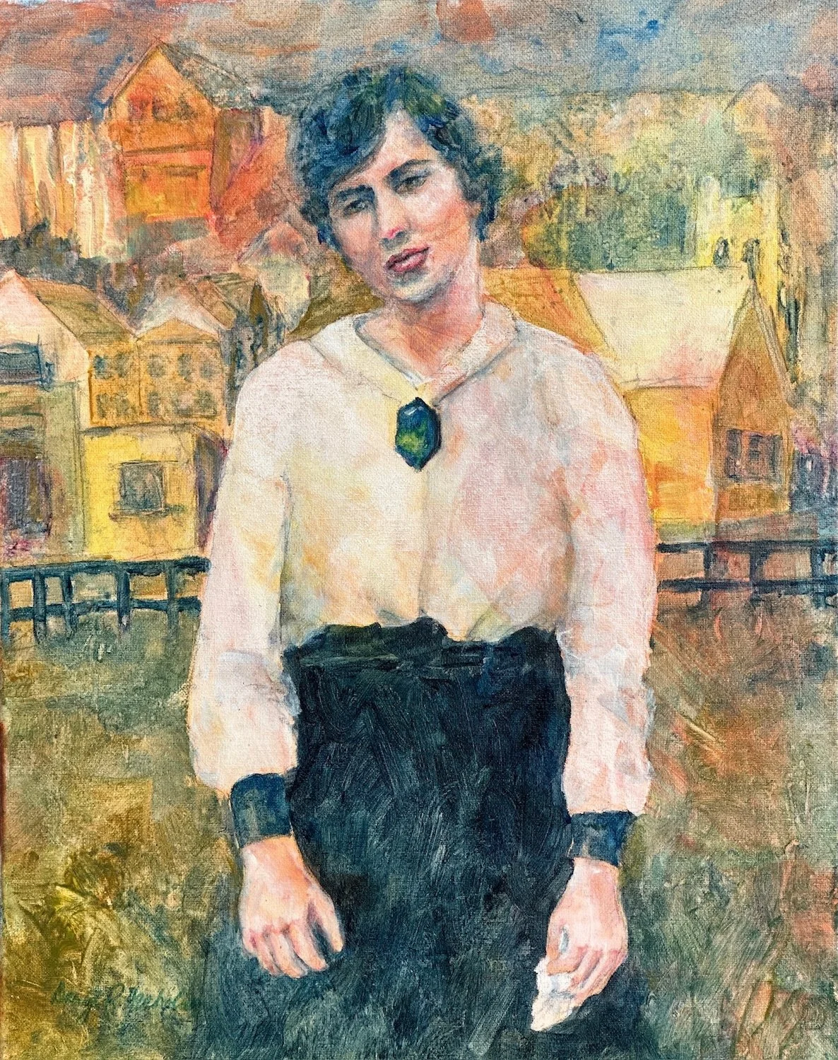  Daryl R. Nicholson, “Heavy Heart,” 2024. Acrylic, 23 × 19 inches.  