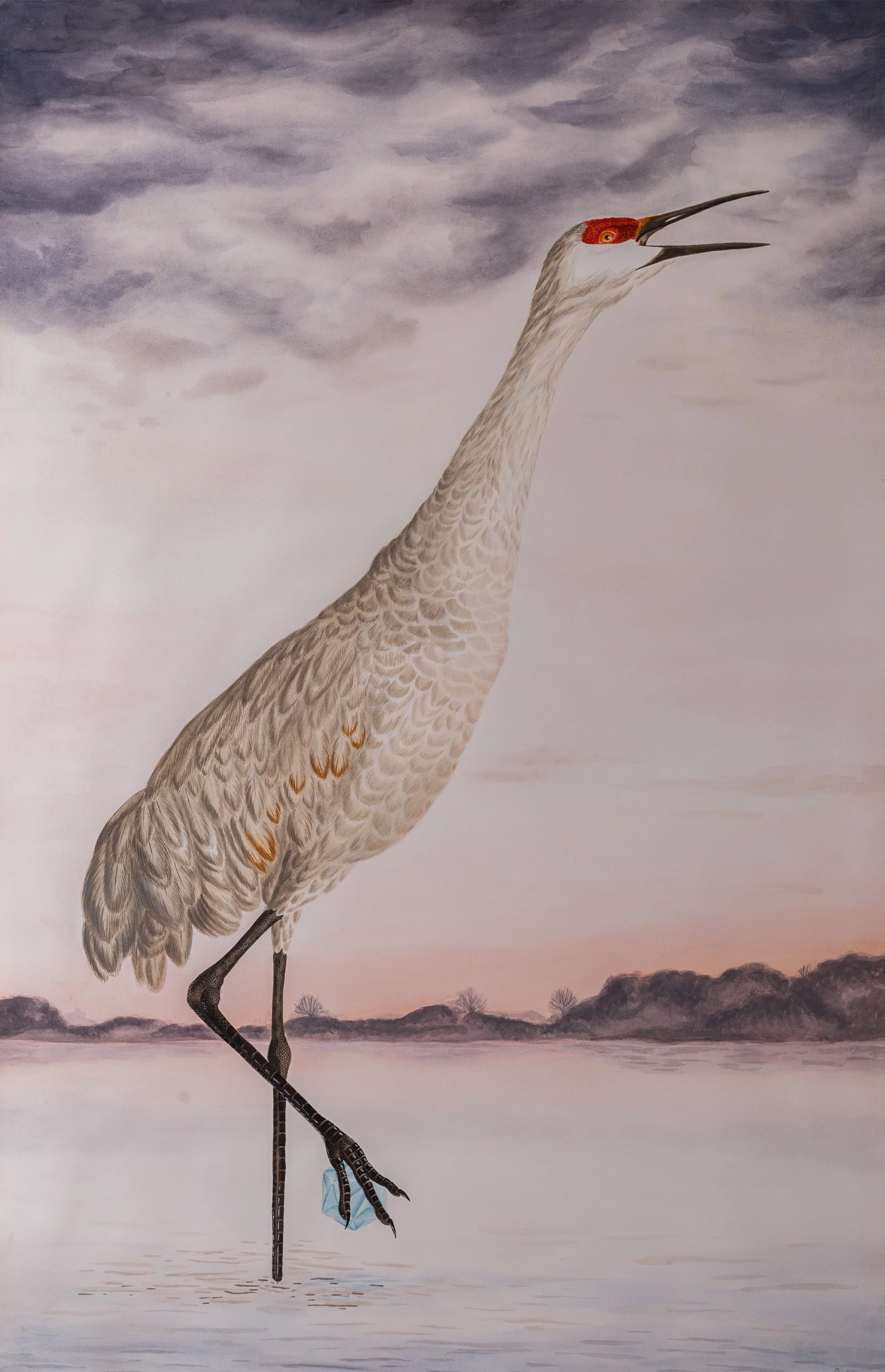  Sophie McVicar Tate, “Platonic Sigh,” 2023.  Watercolor on paper; 40 x 26 inches. 