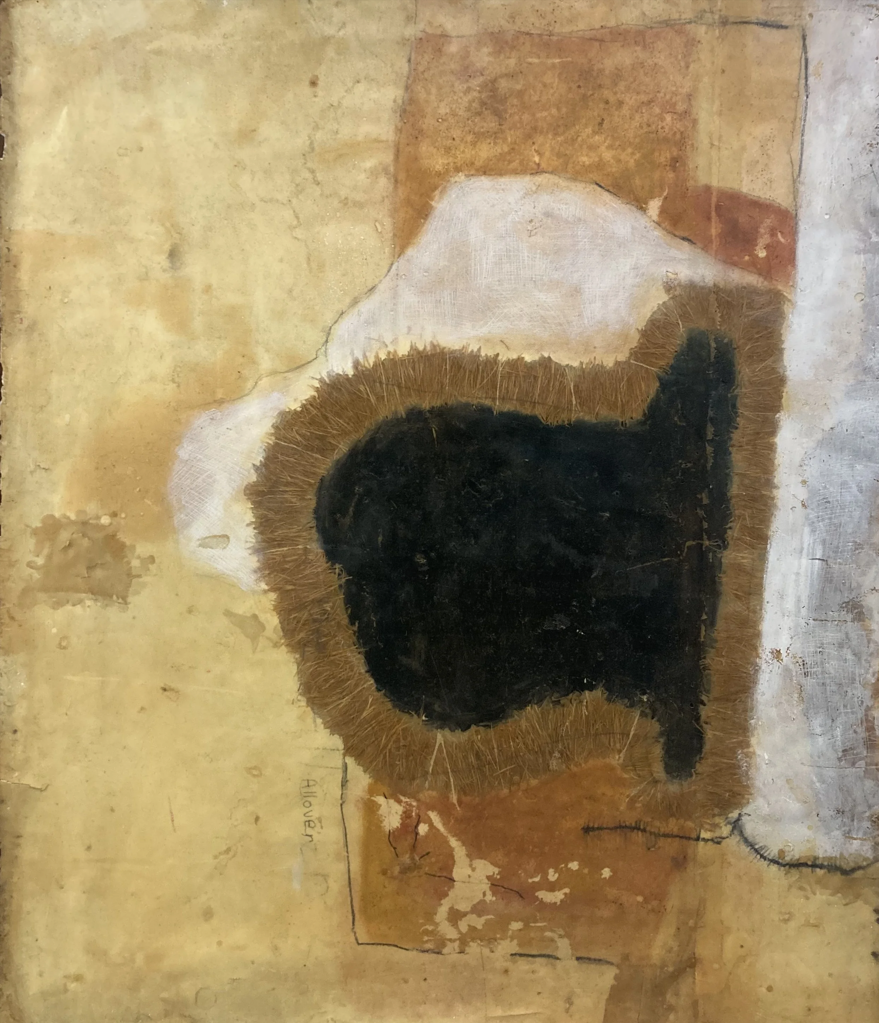    tank   (1999) Fiberglass, hay, oil. 58 × 48 inches 