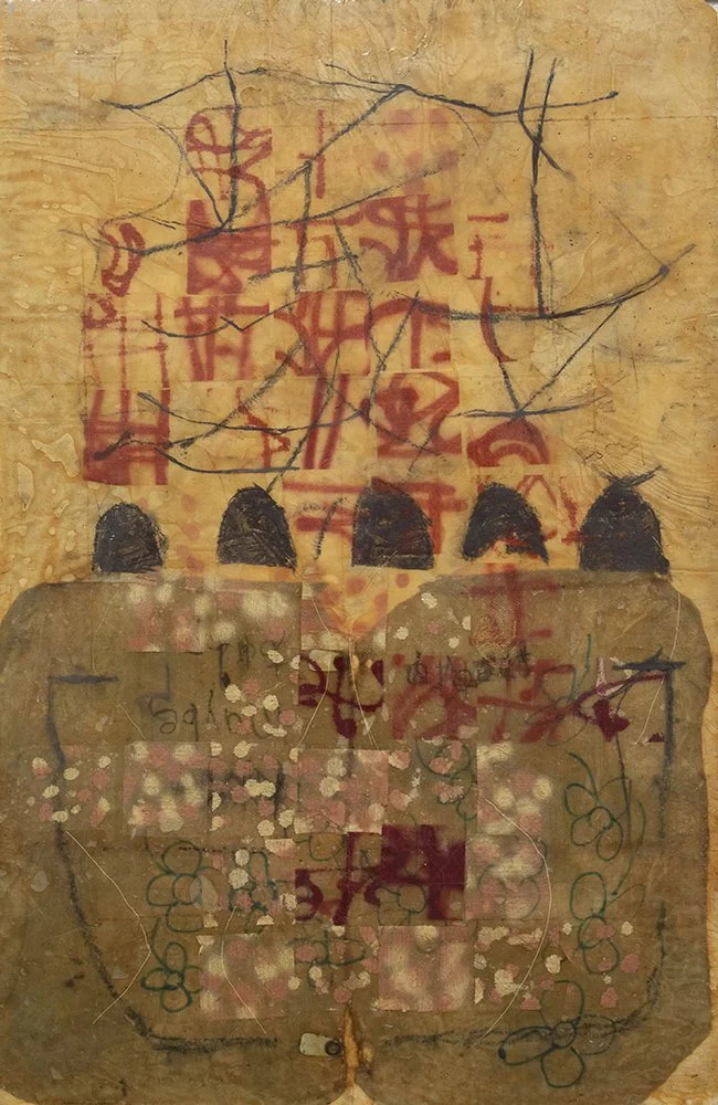    viking ship   (ca. 2002) Fiberglass, oil stick, graphite, atomized pigment. 55 x 37 inches 