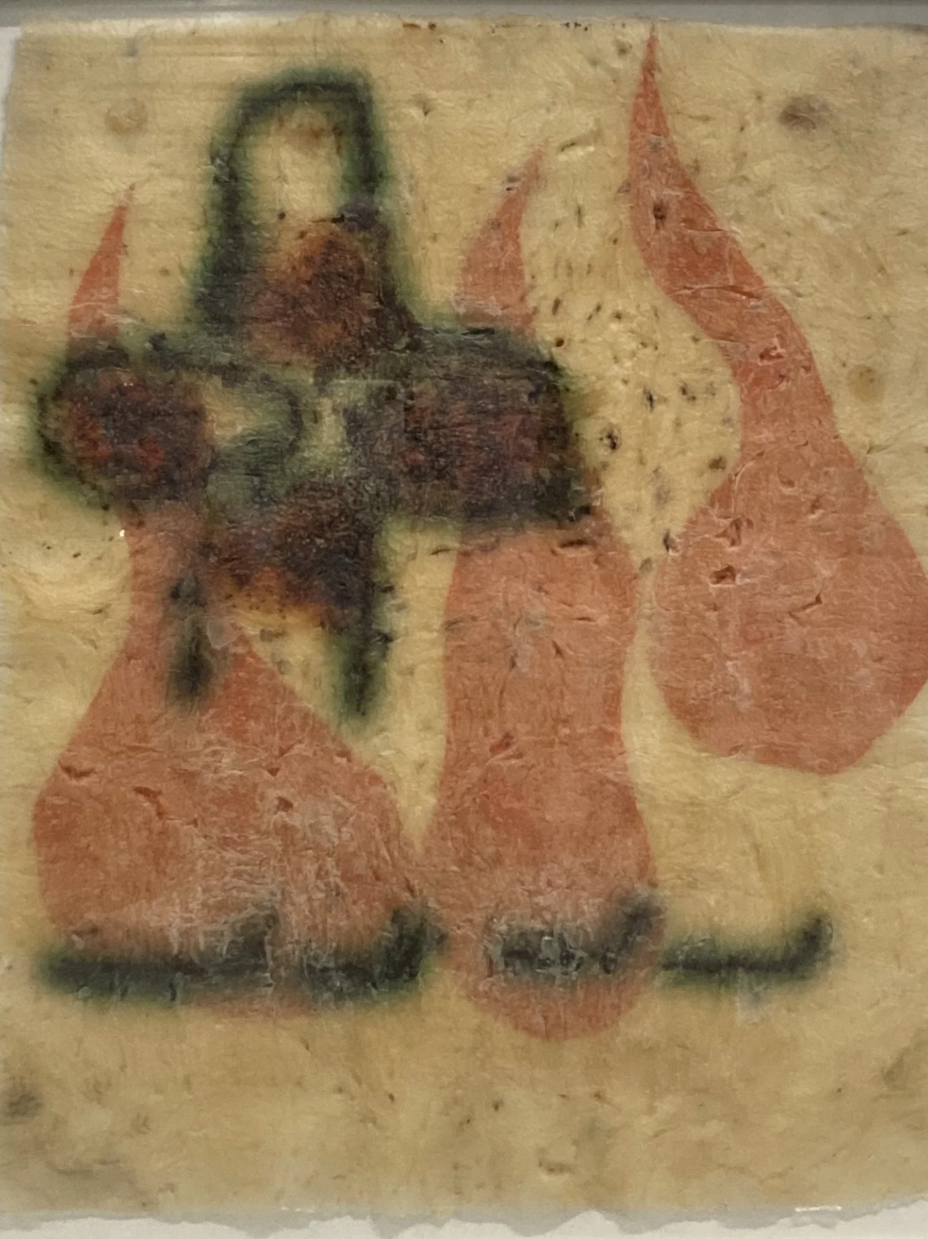    repent, lest ye burn   (2001) Fiberglass, caviar, oil and oil stick. 26 × 21 inches 