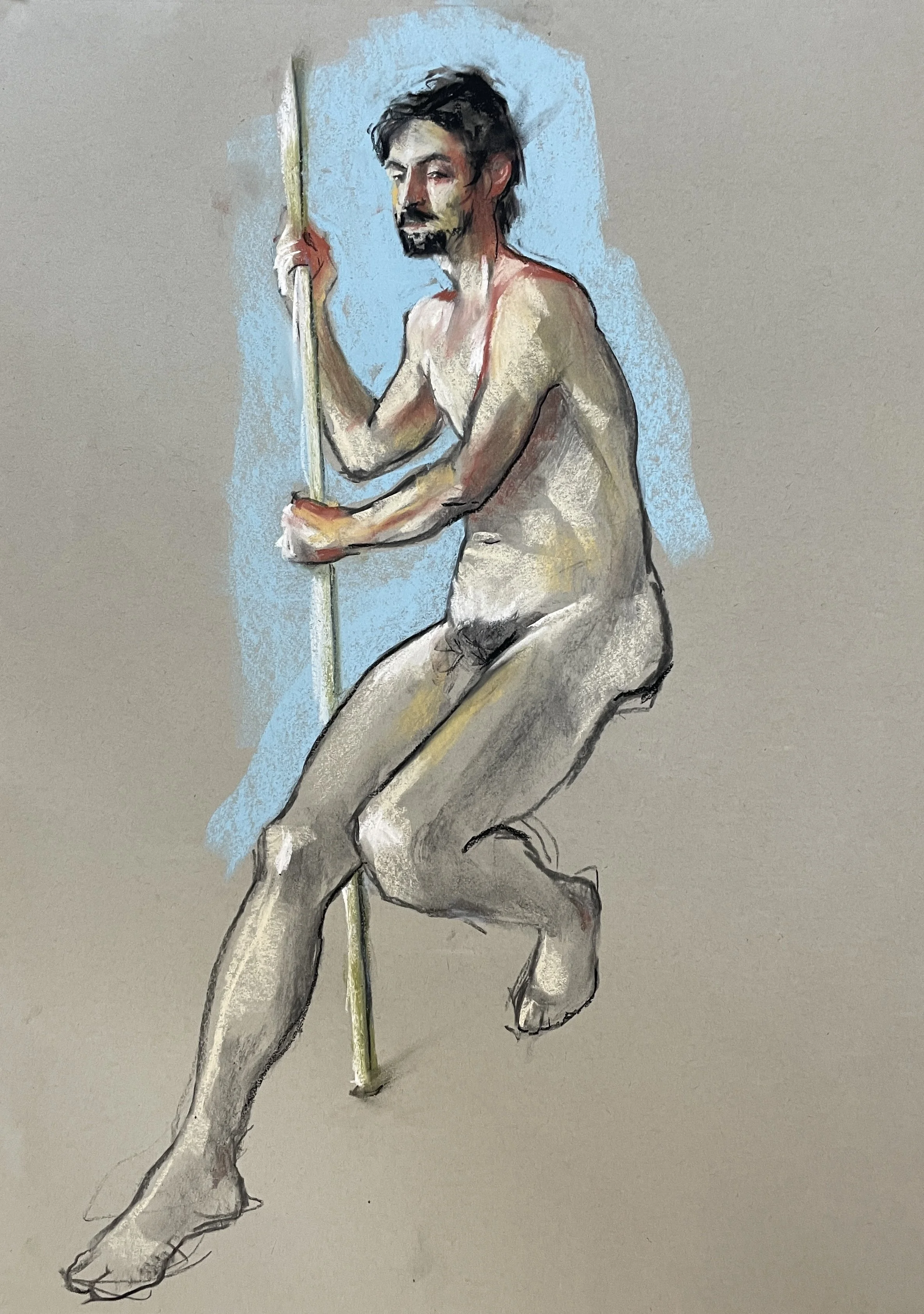  Adrienne Berkland,   Contained   (2025) Soft pastel on paper, 24 x 18 inches 