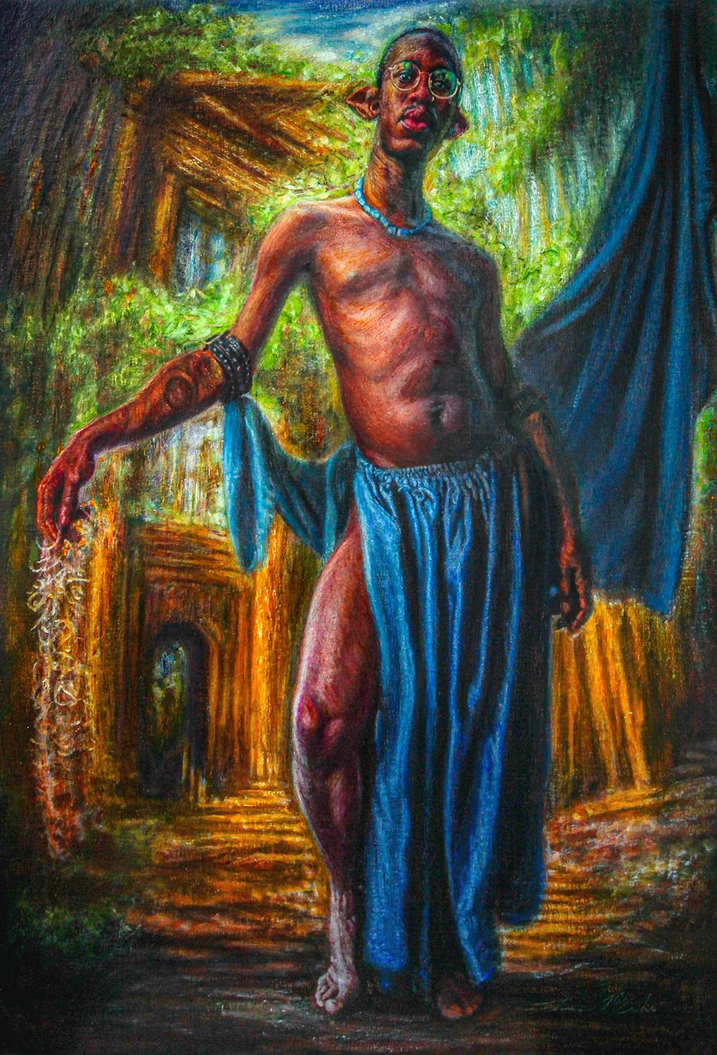  Isaac McCaslin,   Shadow Nymph   (2026) Oil on ACM mounted Canvas, 36 x 24 x 1 inches 