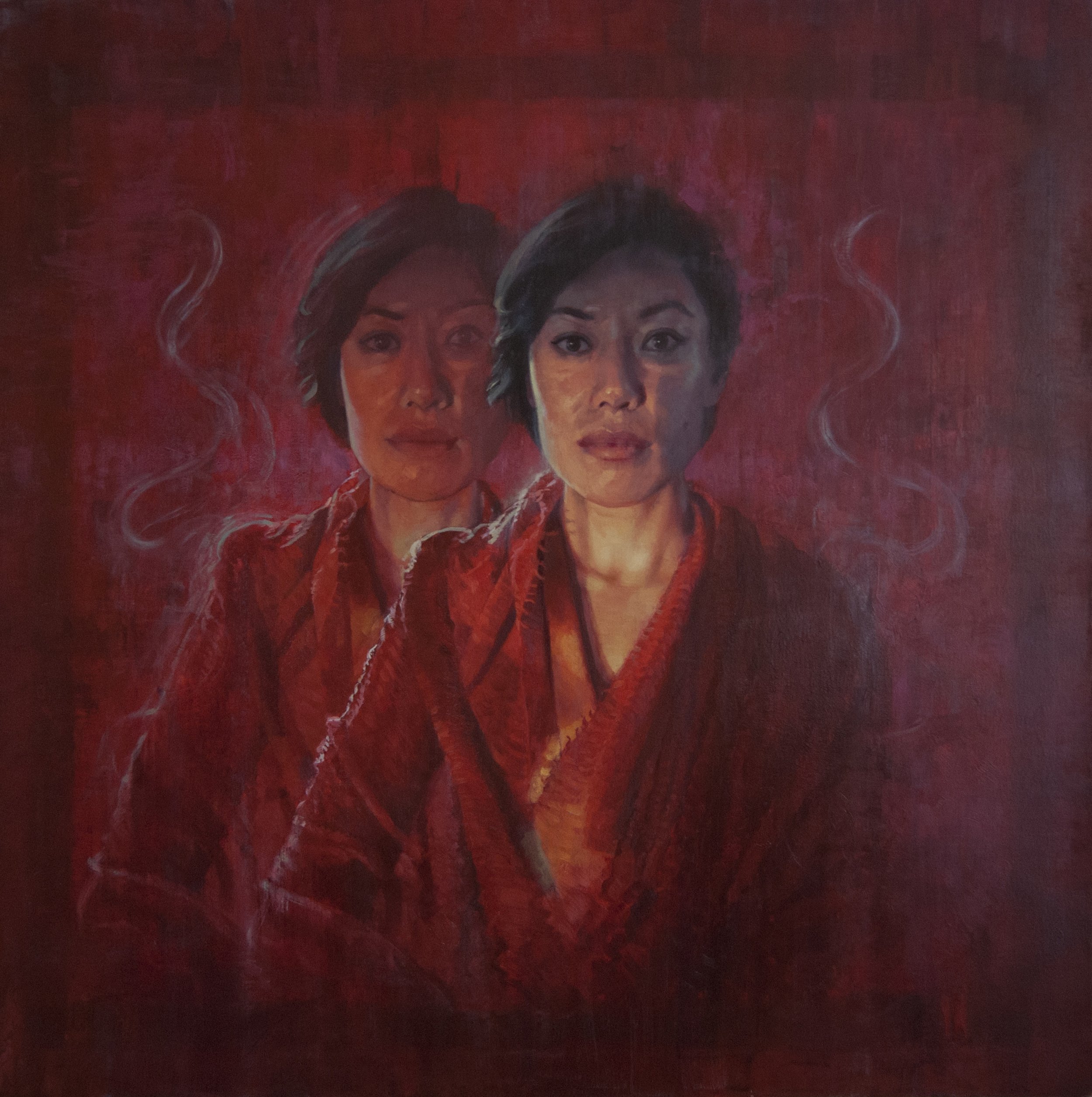  Richard T. Scott,   Red Shift   (2018) Oil on linen, 36 x 36 inches 