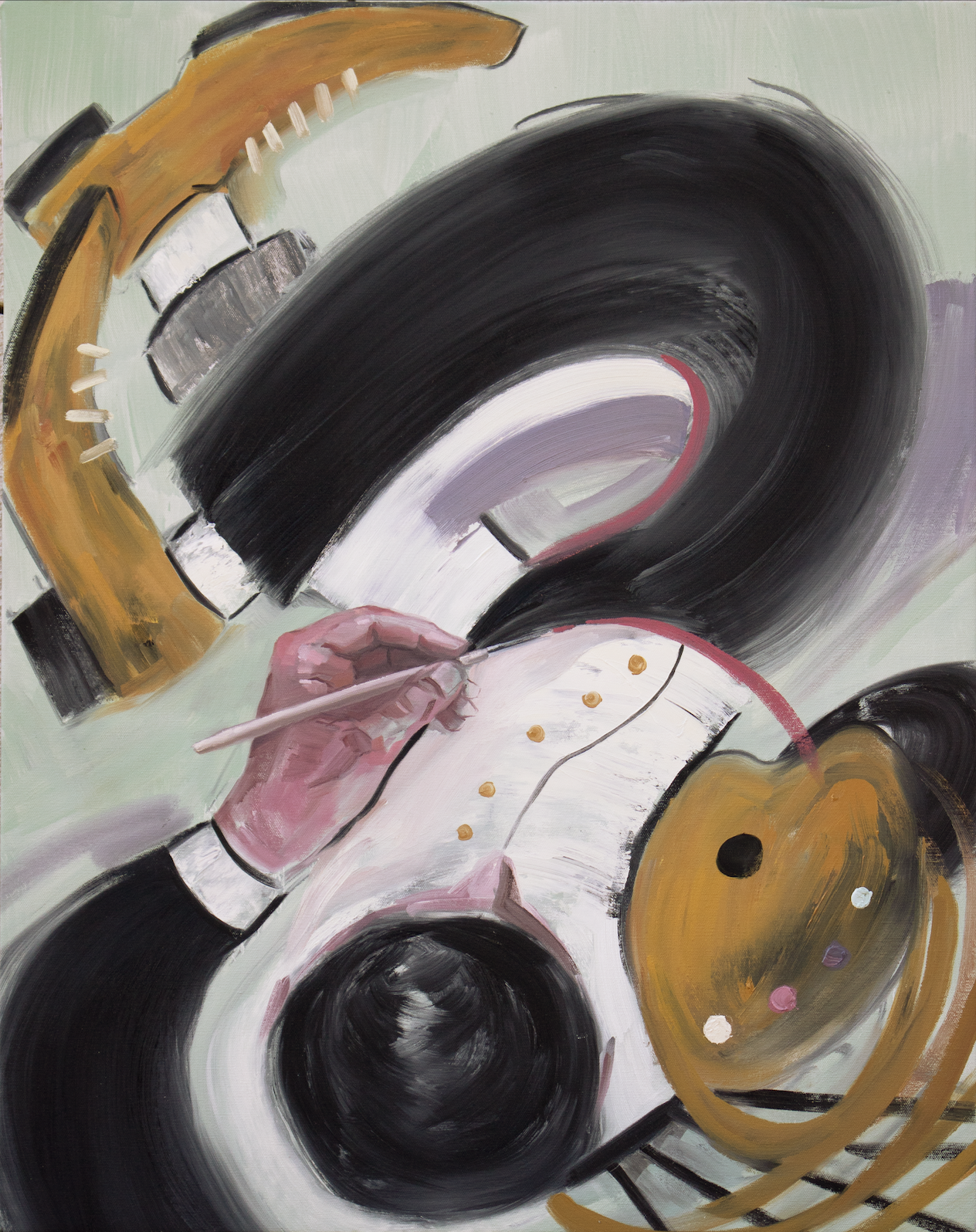  Alejandro Giraldo,   El pintor I   (2025) Oil on canvas, 22 x 28 inches 