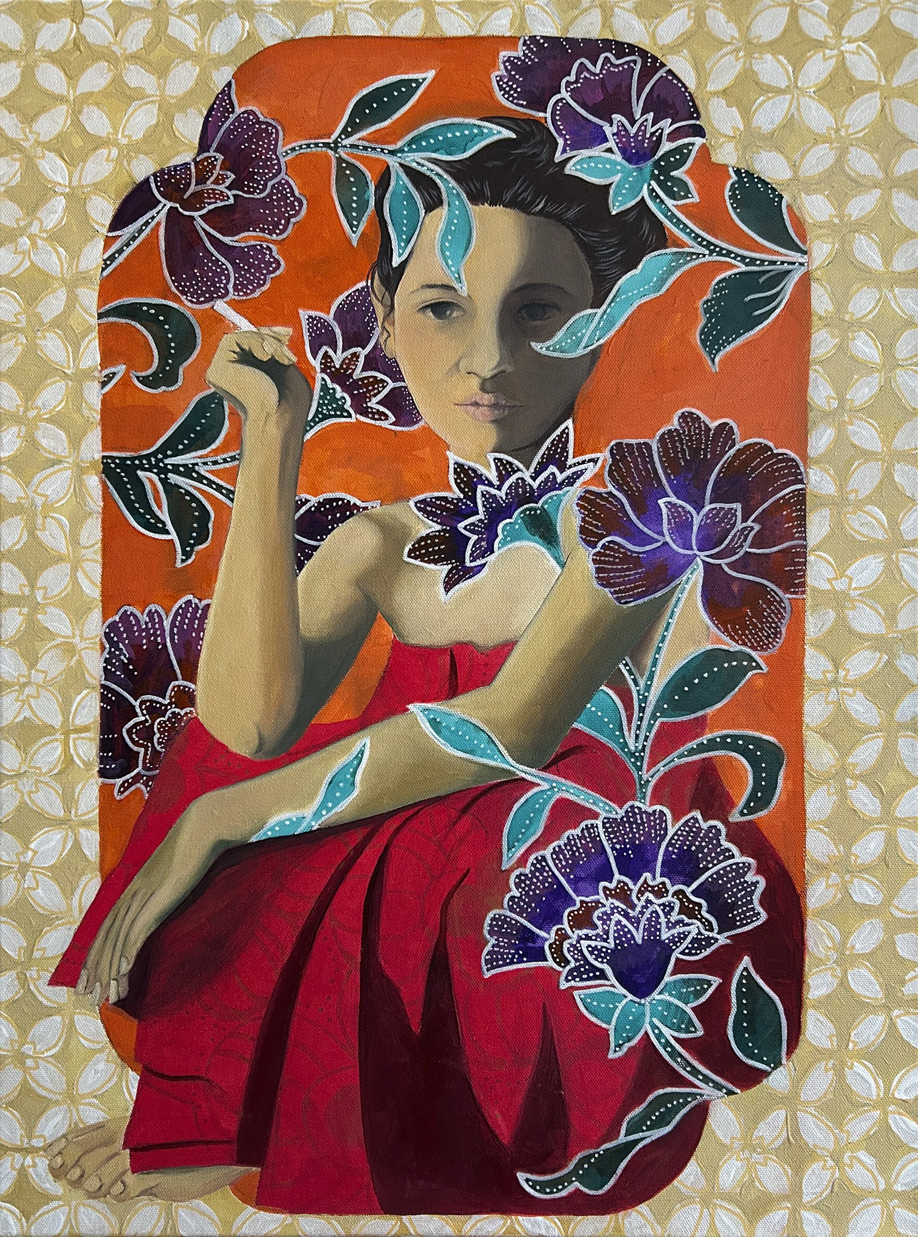  Stephanie Stella,   Gadis   (2026) Oil and acrylic on canvas, 24 x 18 inches 