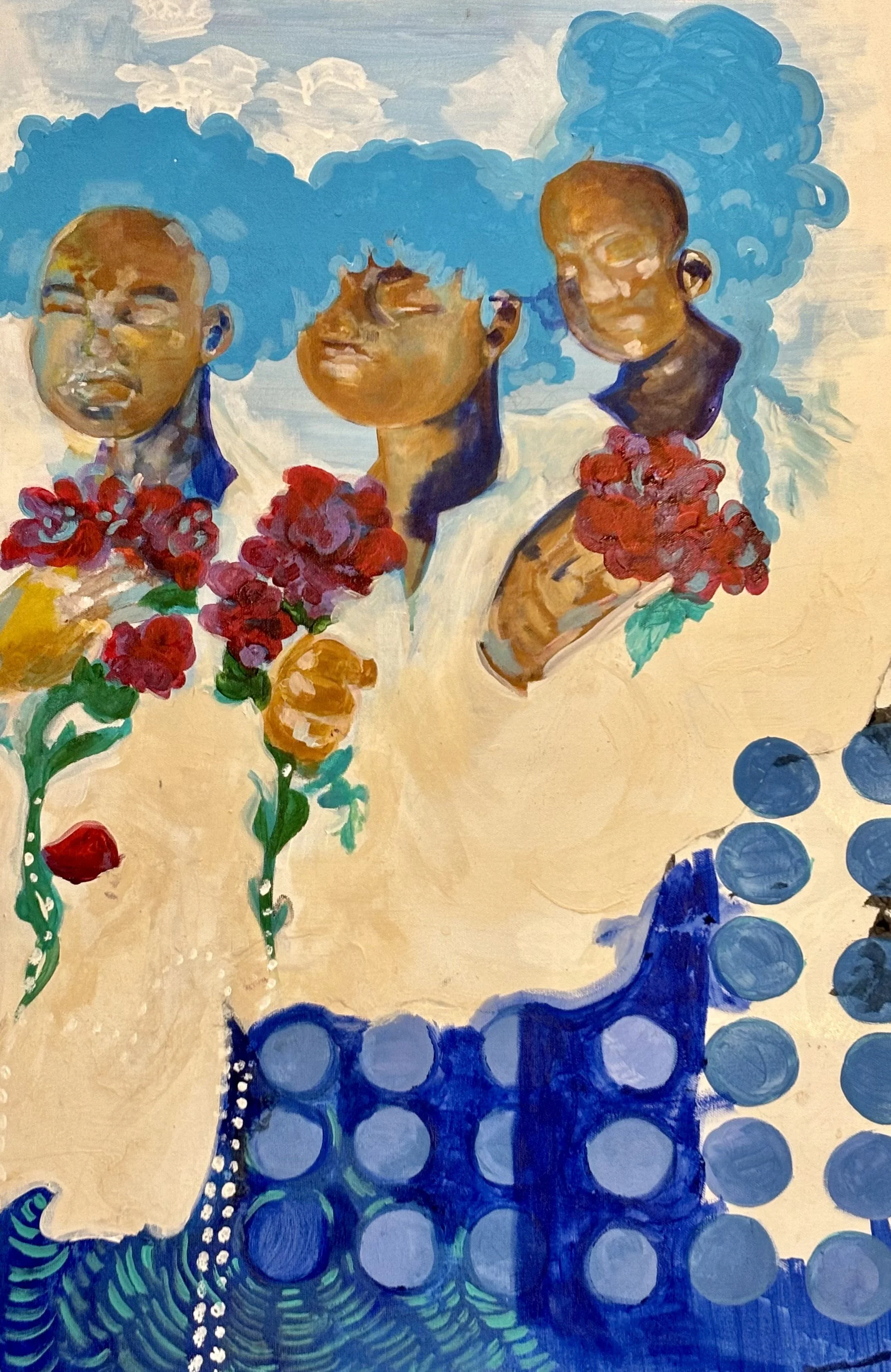  Nae’Keisha Jones,   The Grief We Carry     | Acrylic, collage, mixed media, 24 x 28 inches 