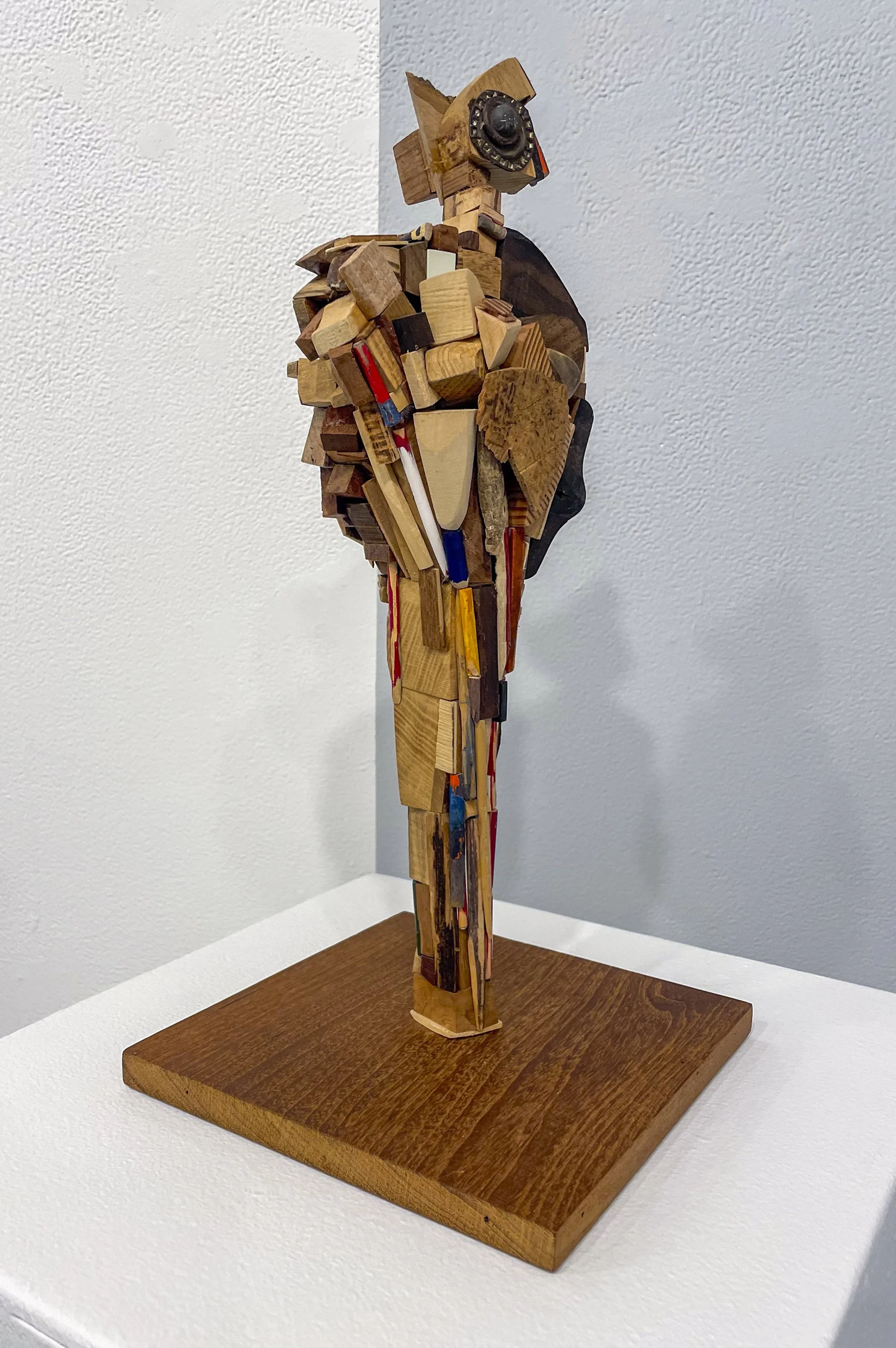  Susan Fuller,  Complicated Figure,  2026 .  16 x 8 x 8 inches, Mixed media. 