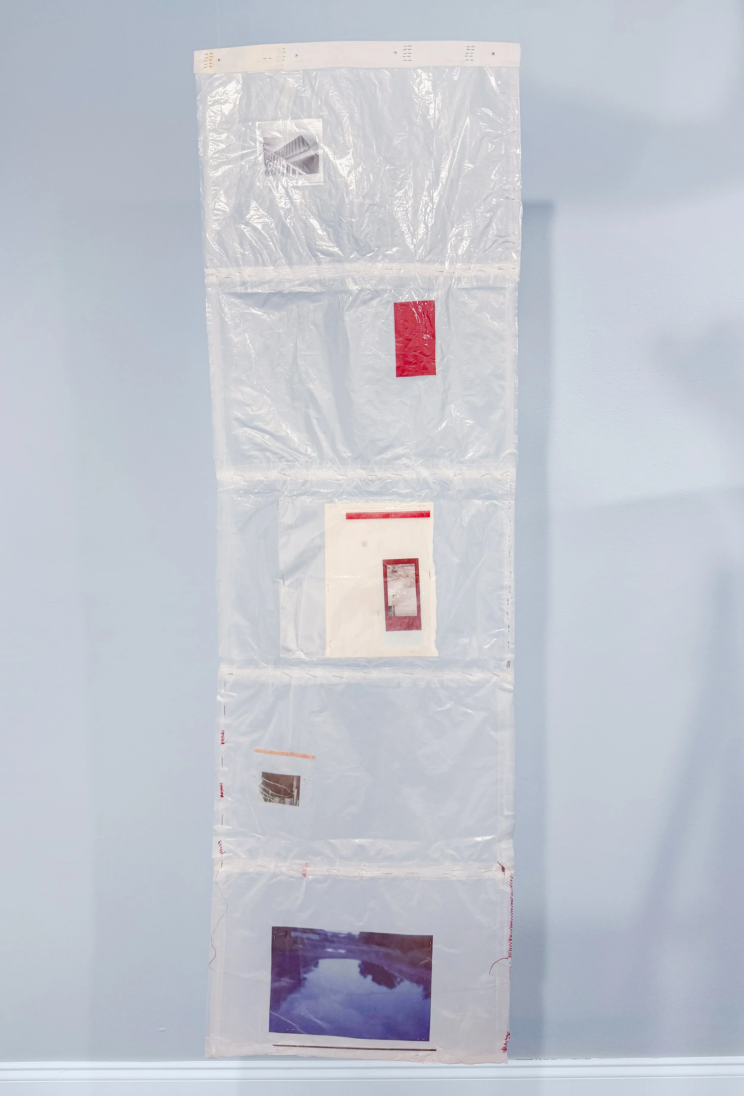  N. Masani Landfair,  past home-s (9240) I,  2026. 19 x 63 inches, collage/mixed media.  