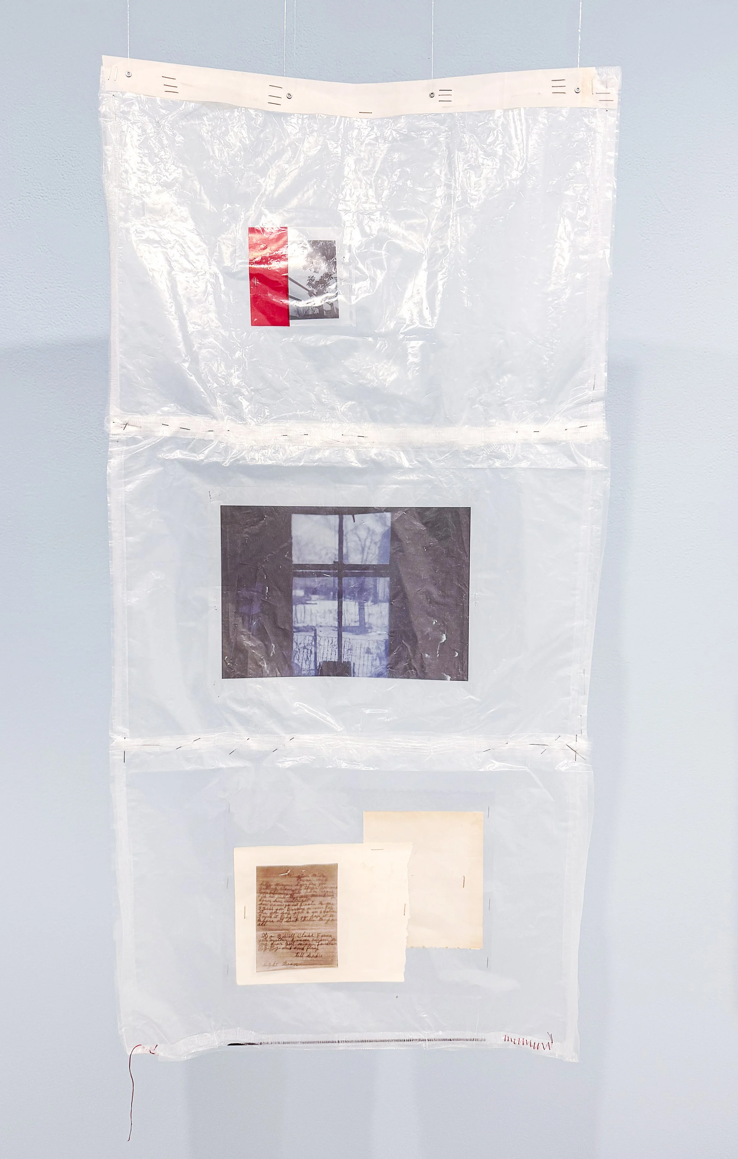  N. Masani Landfair,  past home-s (9240) II,  2026. 19 x 38 inches, collage/mixed media.  