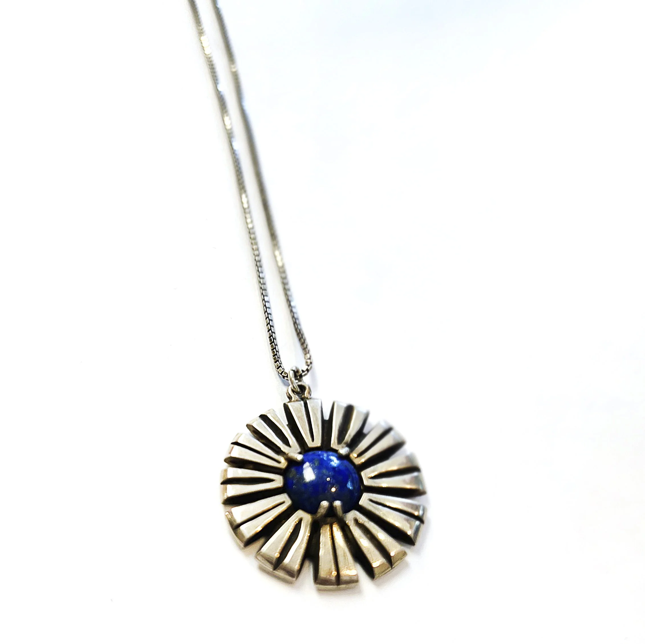 lapis silver sunburst necklace 2.jpeg