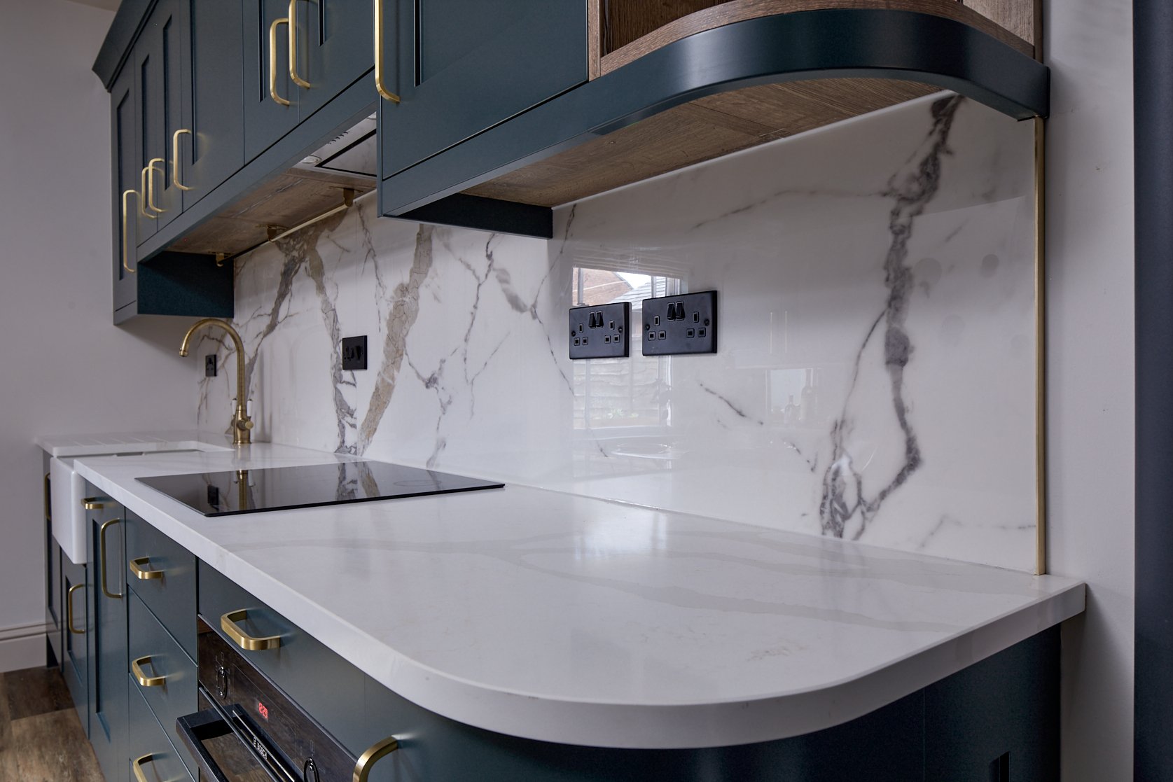 Marble effect large format tiles