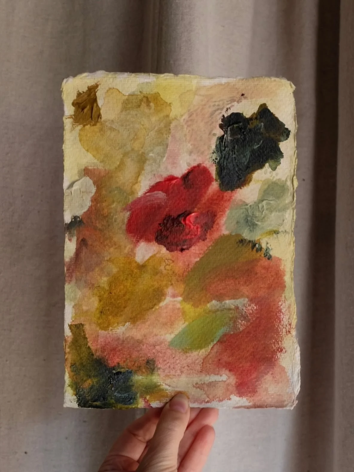 Remembering to add play into my practice

Inspired by a beautiful tulip garden captured by @jamtuna 

8.5&rdquo; x 6&rdquo;
Acrylic and watercolor on cotton rag paper