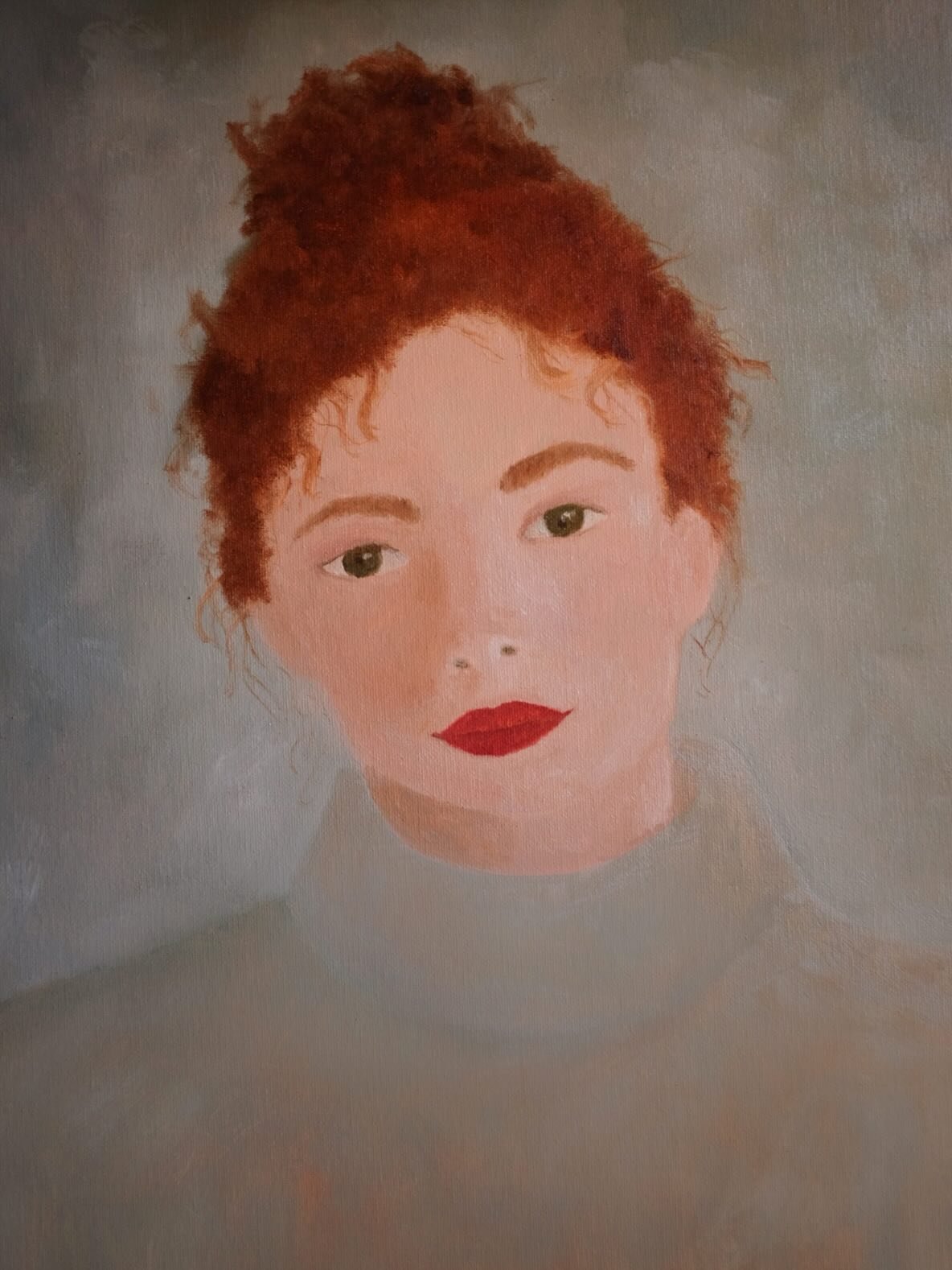 Aniya
14&rdquo; x 18&rdquo;
Oil on canvas board
available

I actually groaned when I came back to this painting today. Last night I&rsquo;d left it right at that sweet spot where I question any talent or ability I might have and consider the option o