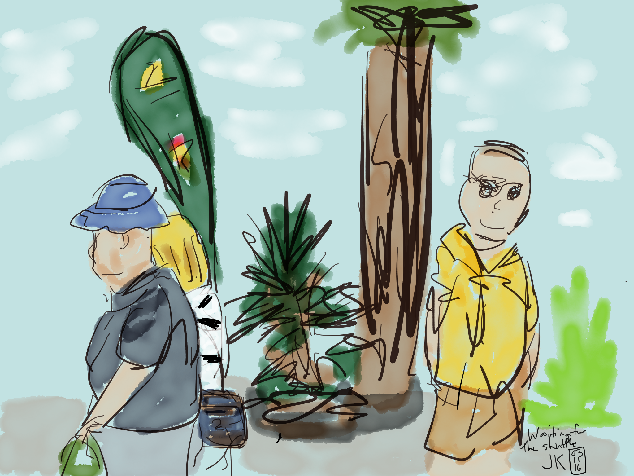 Waiting for the shuttle