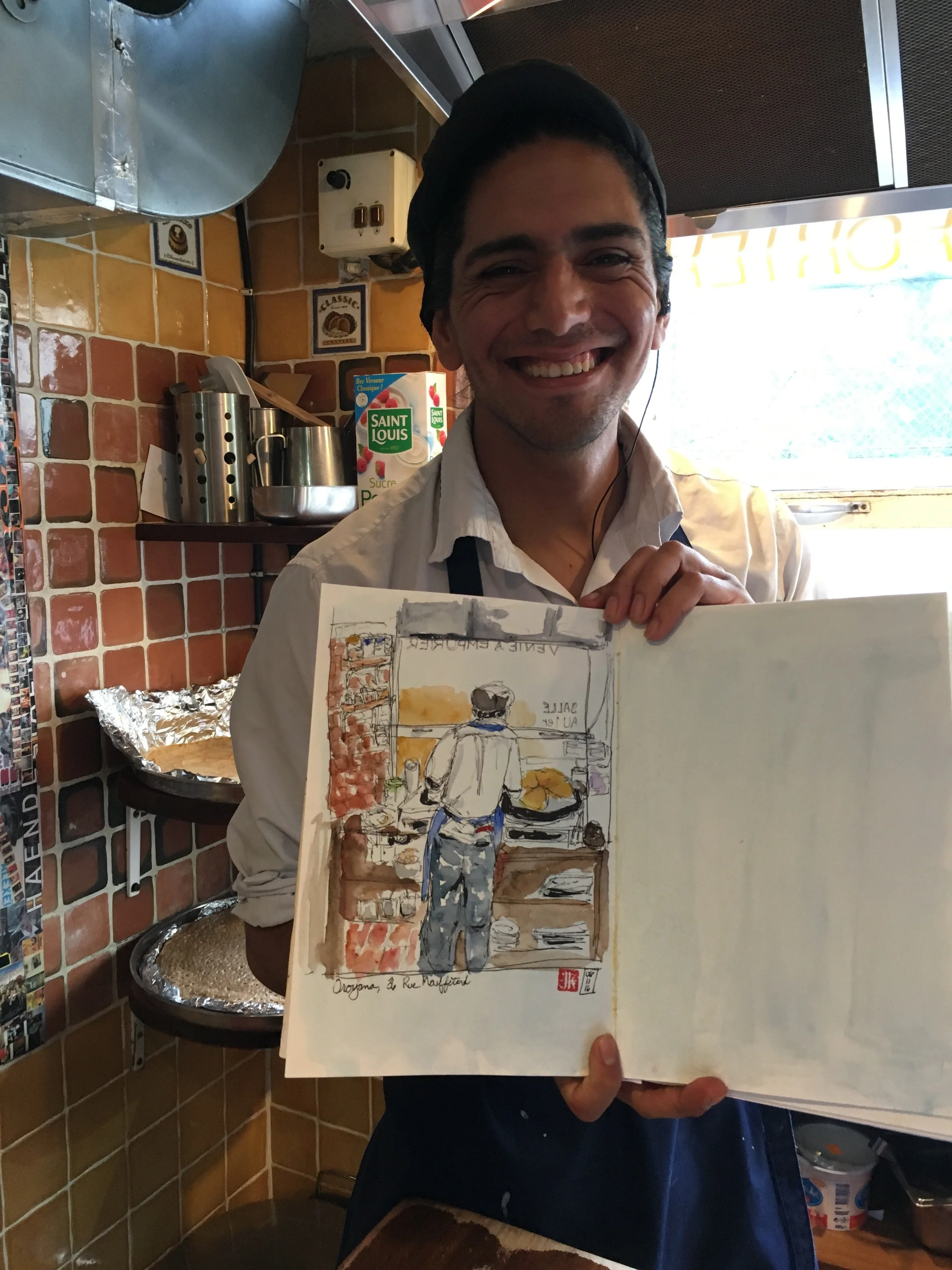 The chef at Creperie Oroyana