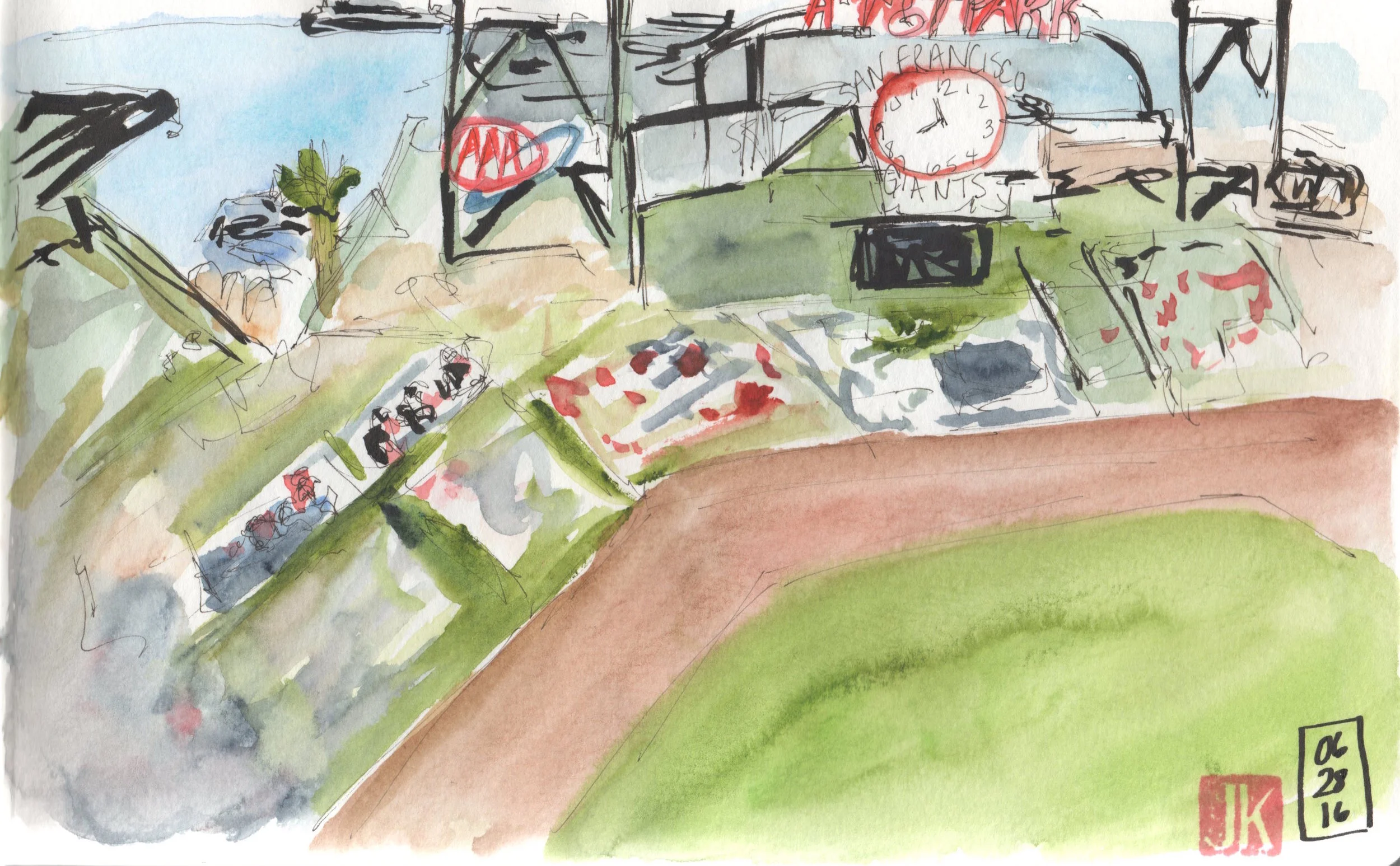 Sketching at a recent SF Giants game - it was cold!!