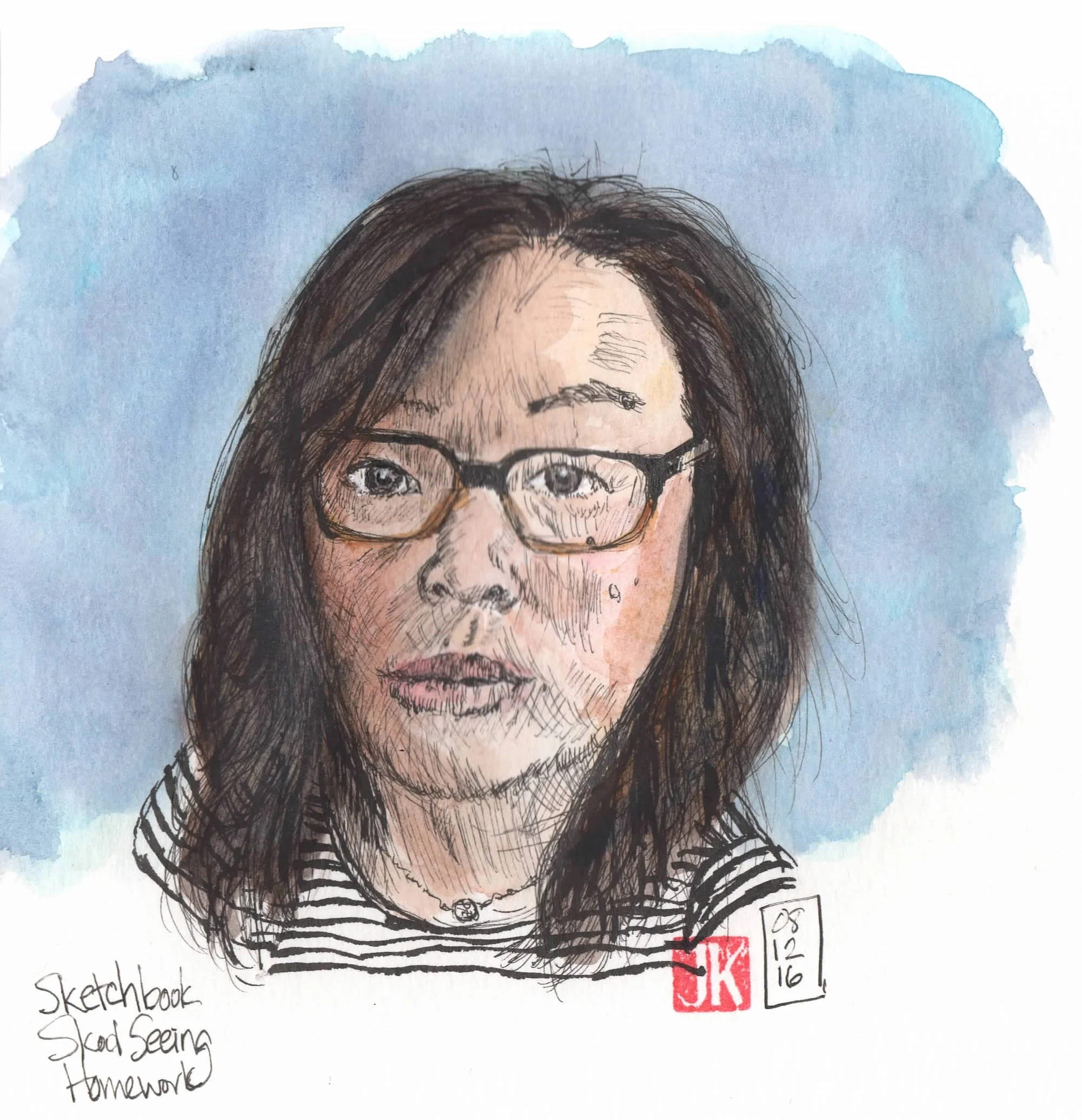 Selfie for Sketchbook Skool Homework