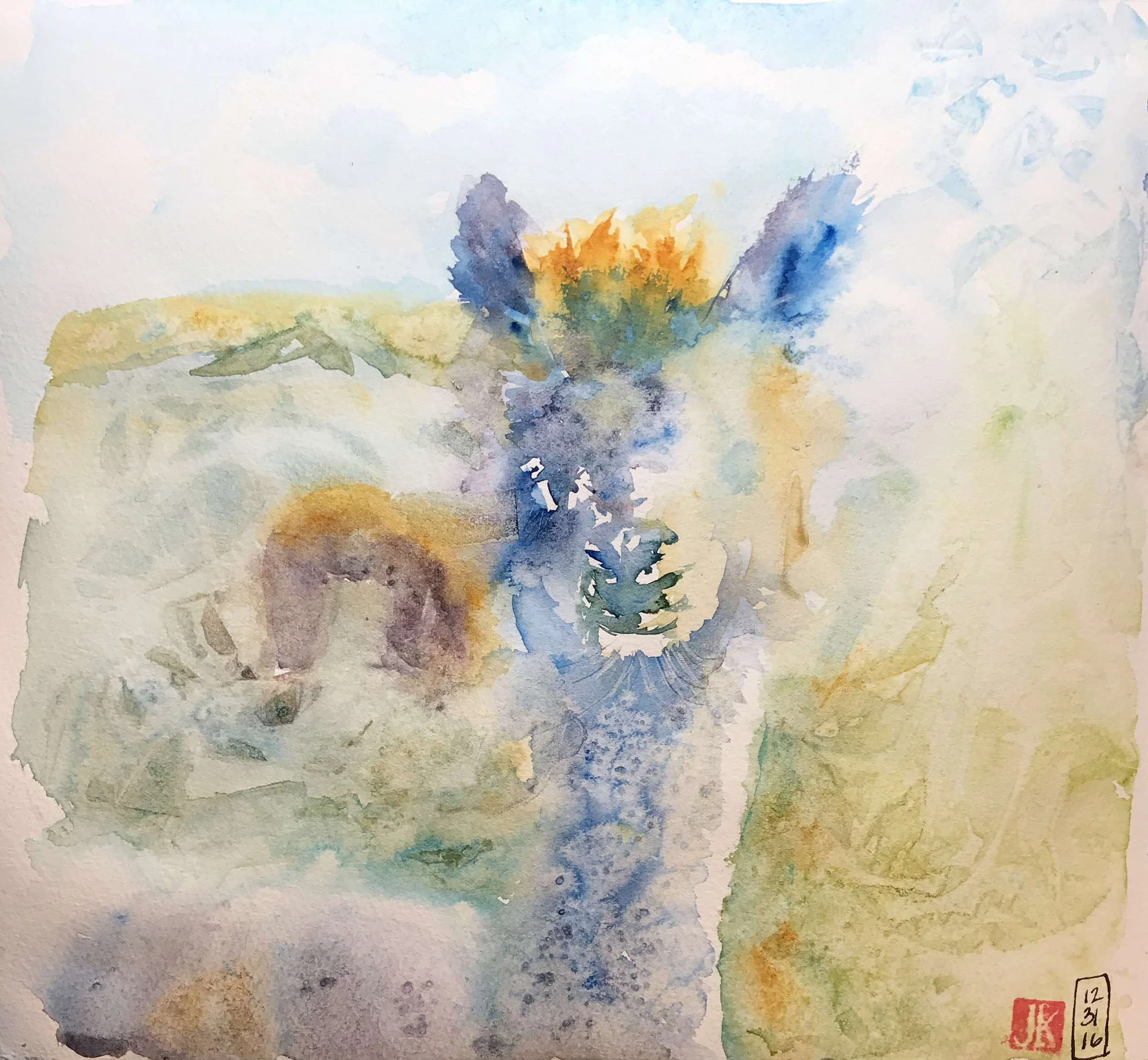 Jean Haines inspired Llama
