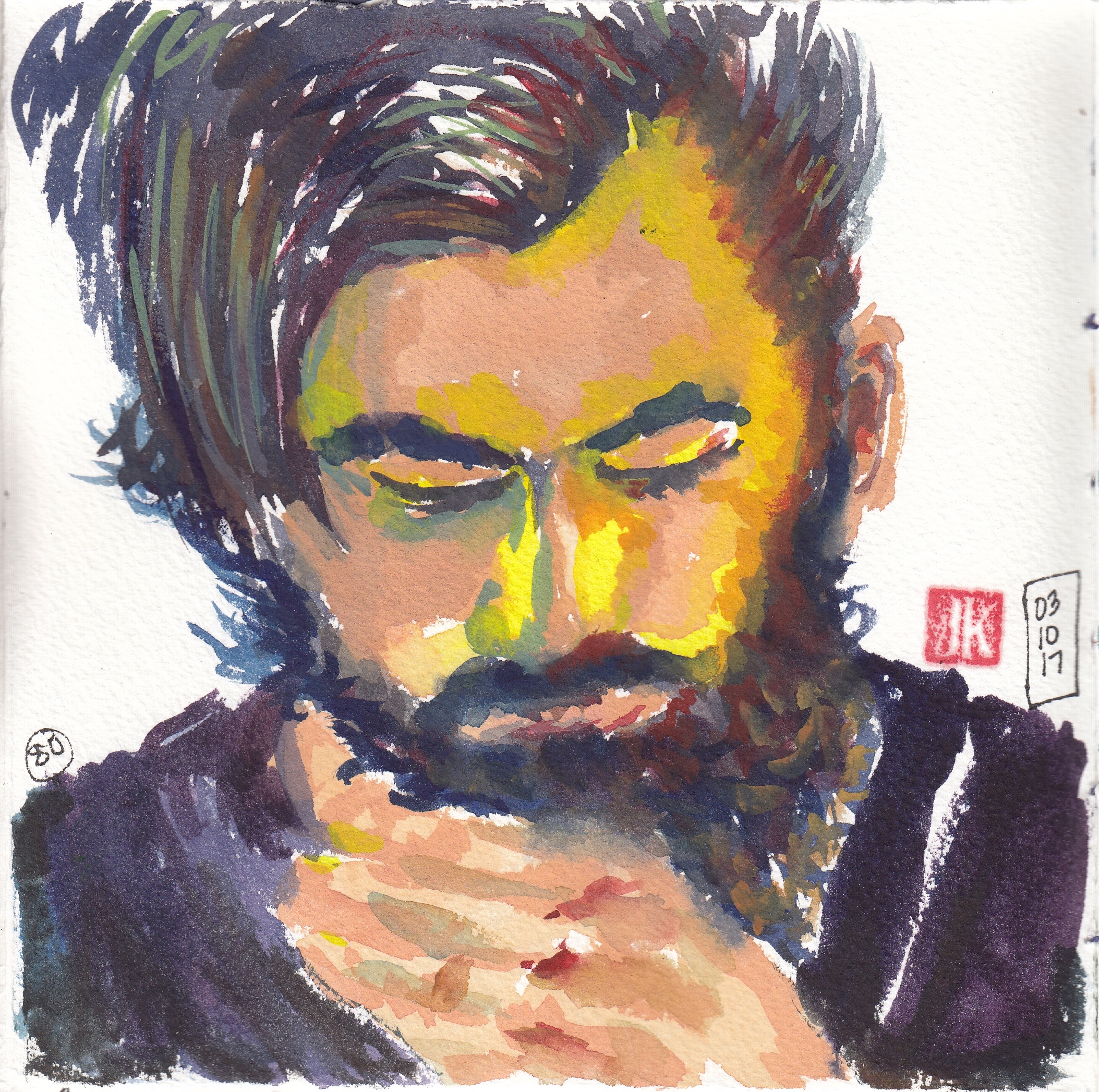 No. 80 - a Sktchy-inspired portrait in gouache