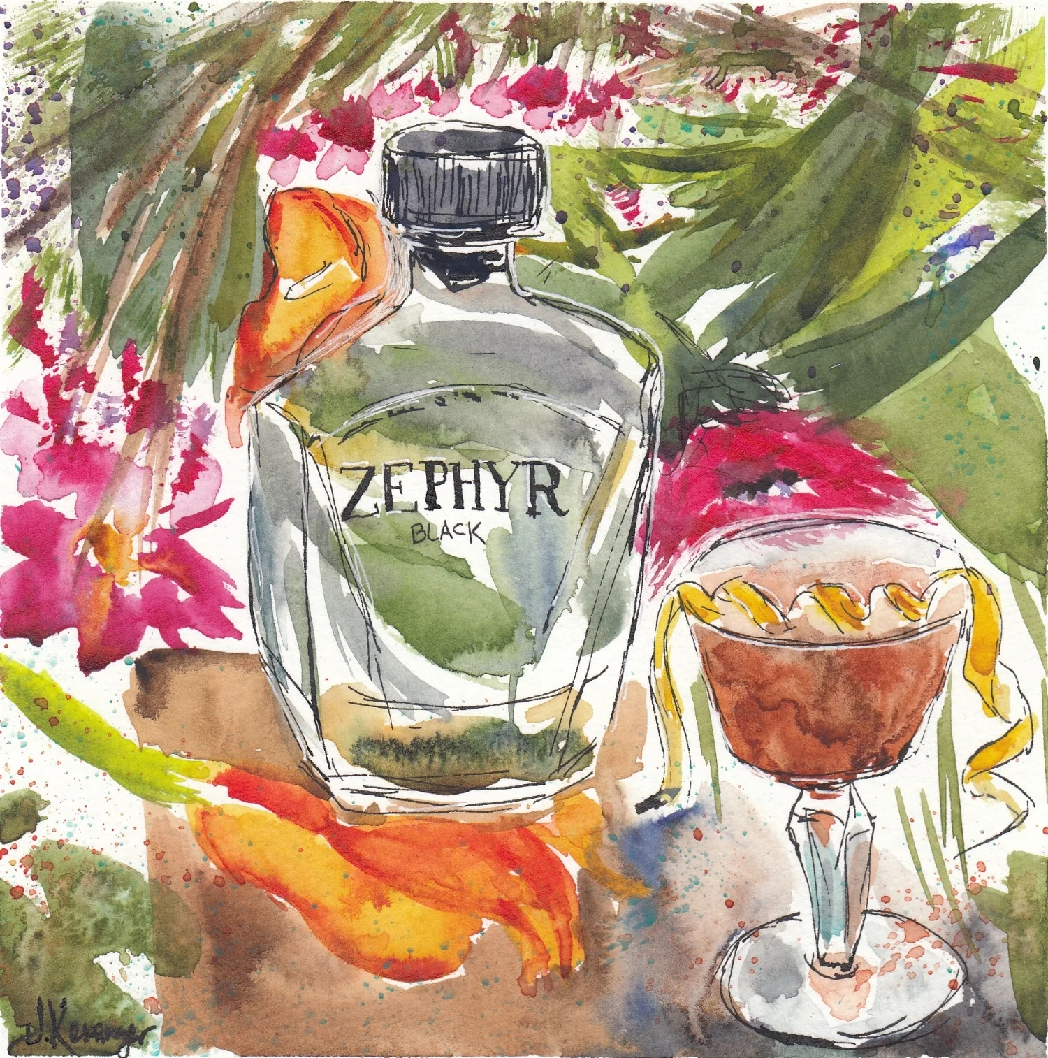 Zephyr gin & Satan's Hipster Mustache cocktail
