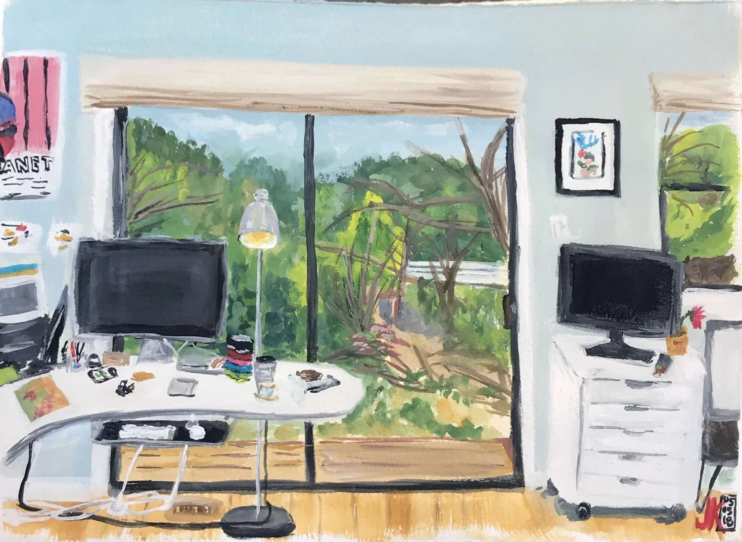 my studio in gouache