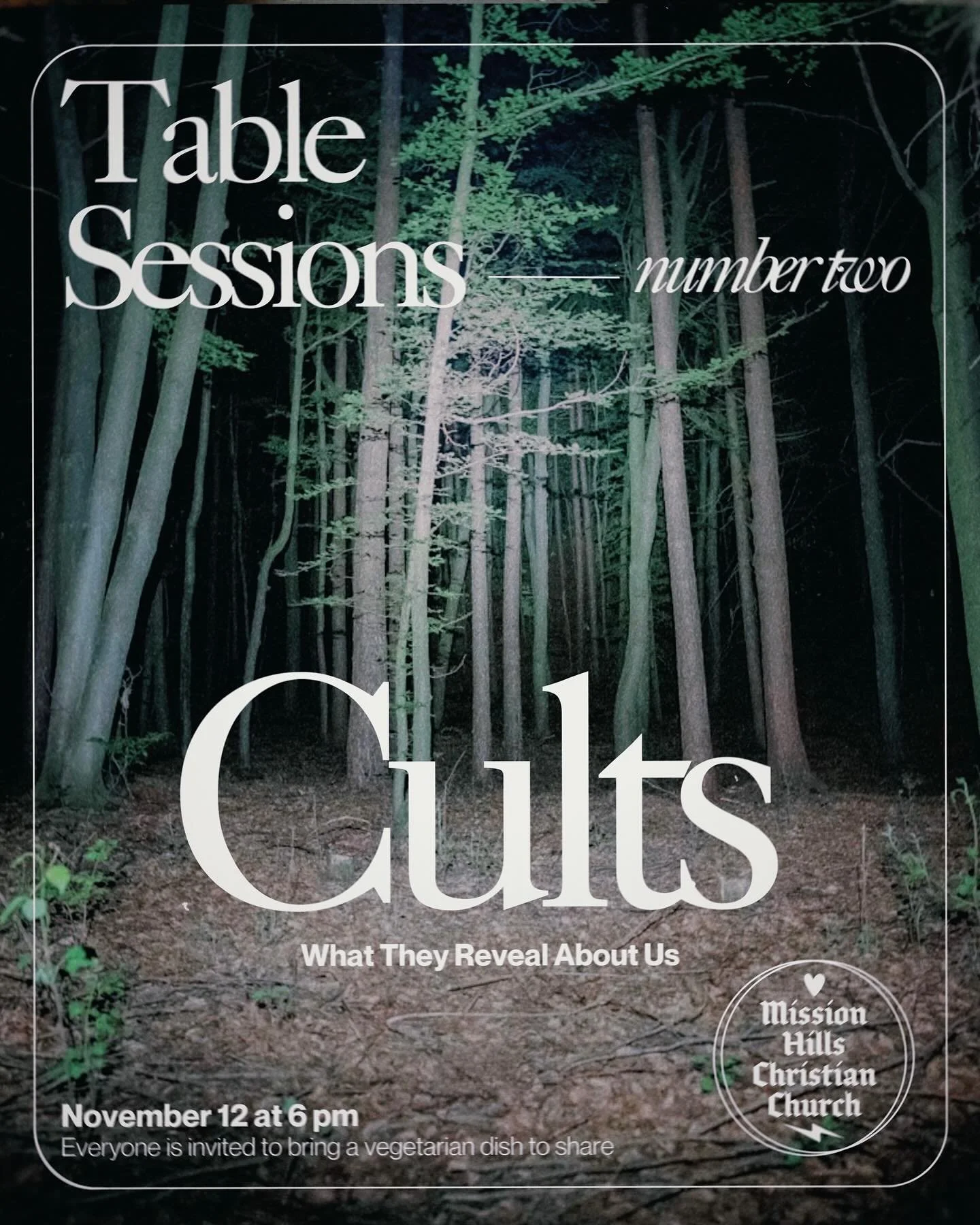 Join us for our next table sessions as we explore the world of cults, unpacking the psychological and social dynamics that shape them. Bring a vegetarian dish or beverage to share! π«Ά