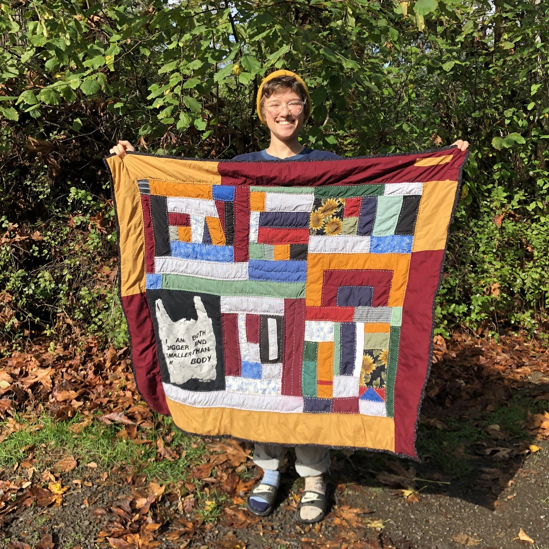 Ruby Seago — first quilt, made over the course of the first round of A QUILT IS SOMETHING HUMAN- a life changing course not only in terms of building my tangible skill set but of giving language to the concept of creating my life through the lens of…