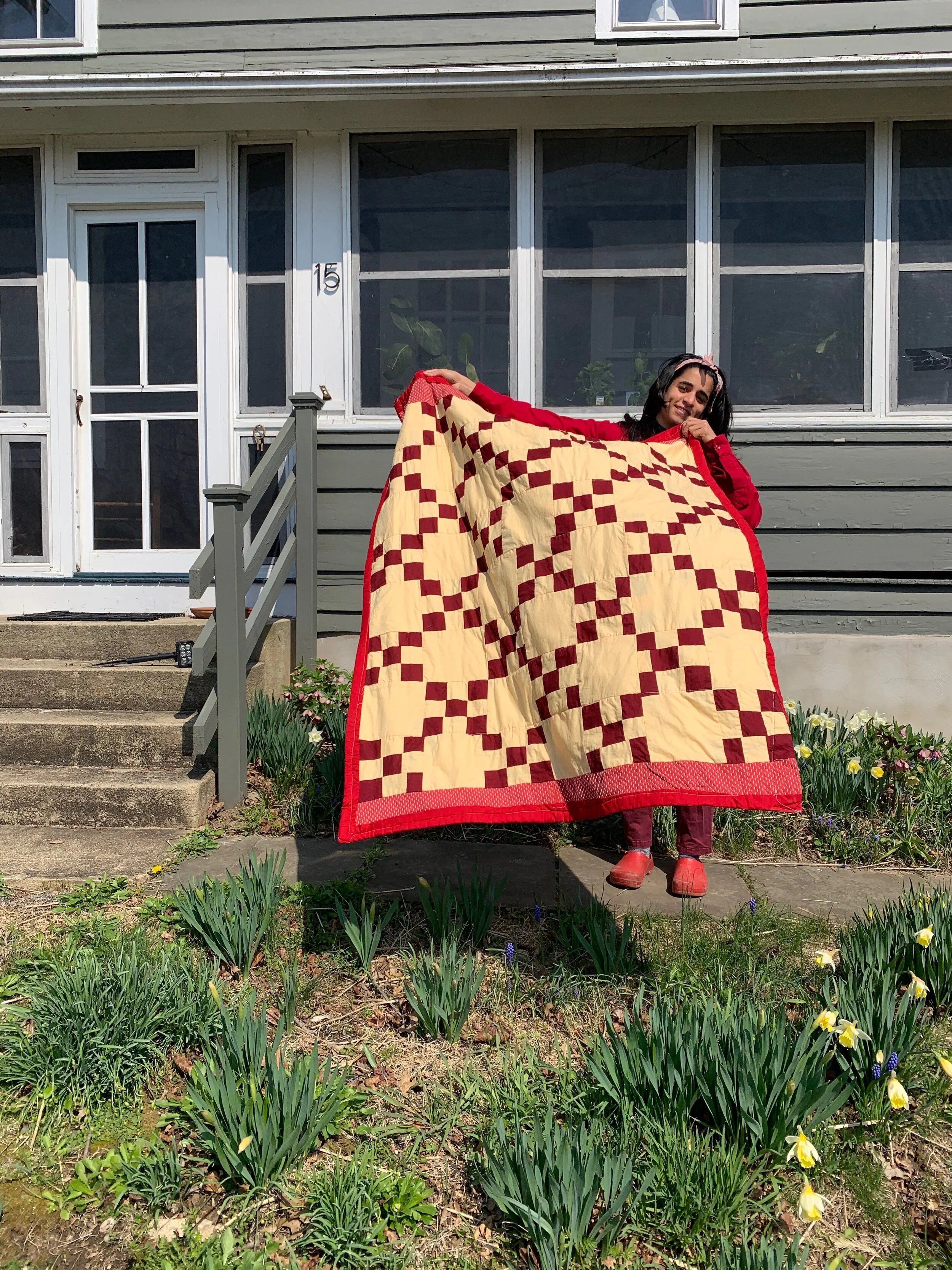Anisha Chirmule - One of my favorites that I just loved making.&nbsp;Marlees quilt class was exactly what I needed and the gift of it being virtual made it even more incredible. Having never quilted before, this class taught me the fundamentals of how to troubleshoot and get curious about creating pieces that would last for years to come. The part I could have never predicted when signing up, is I got to meet and connect with folks from all over the country and world and build friendships that keep supporting my quilting path! ♥️