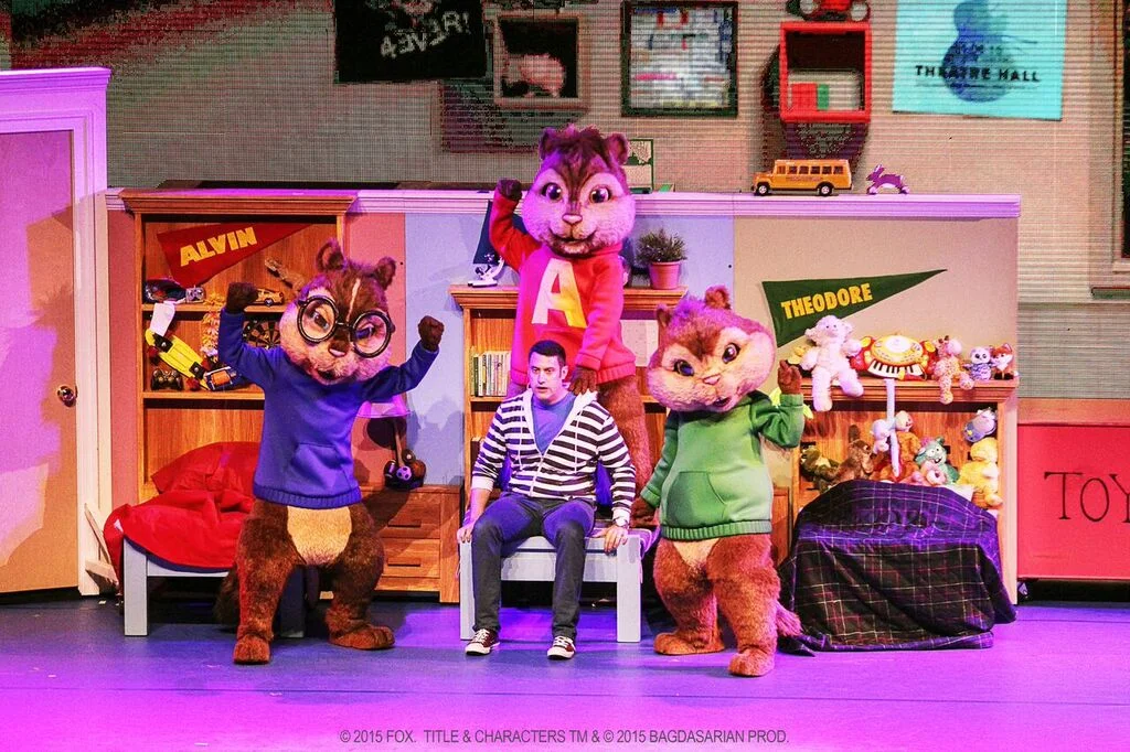 "Alvin and the Chipmunks" costumes for Live Show touring the US. Produced by S2BN, costumes designed by Michael Curry, fabricated by Geppetto Studios.