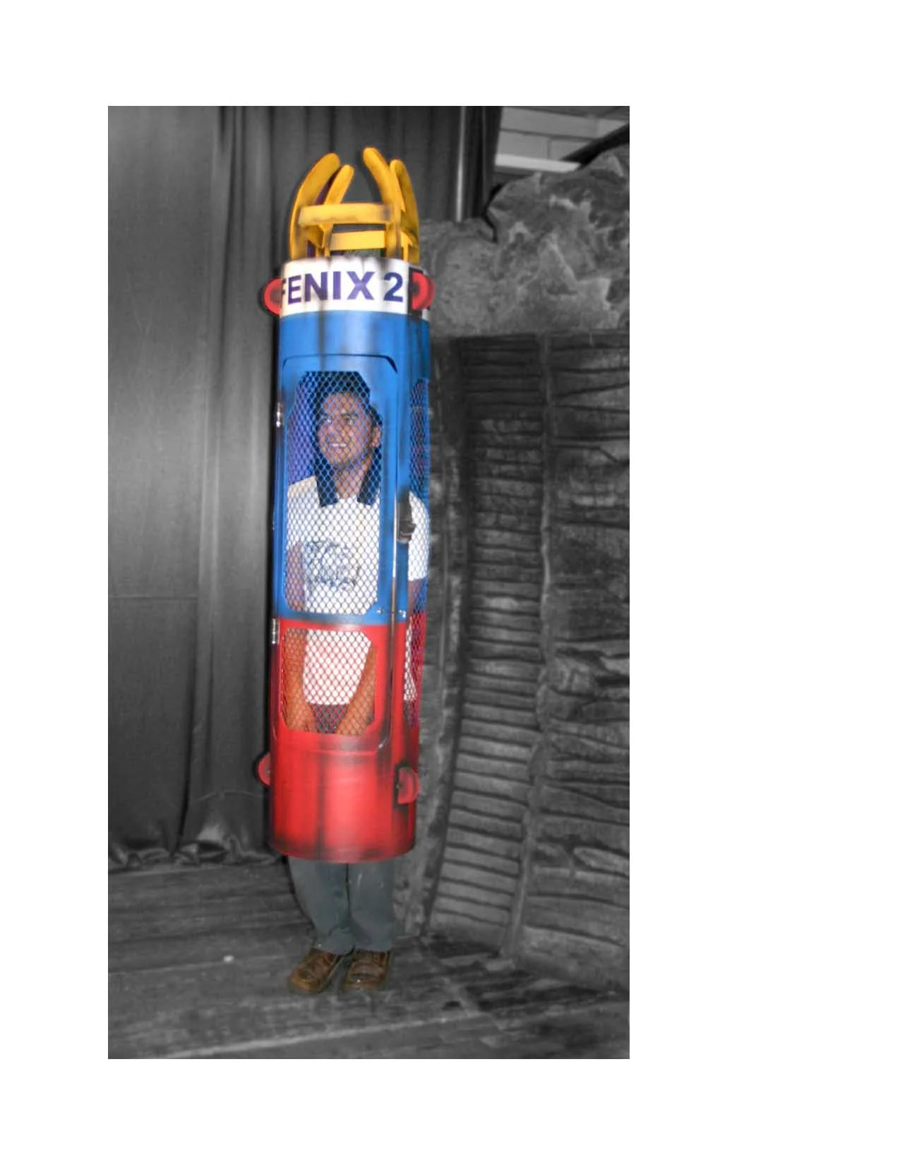 Miner's transporter costume for "Late Show" with David Letterman, Halloween episode