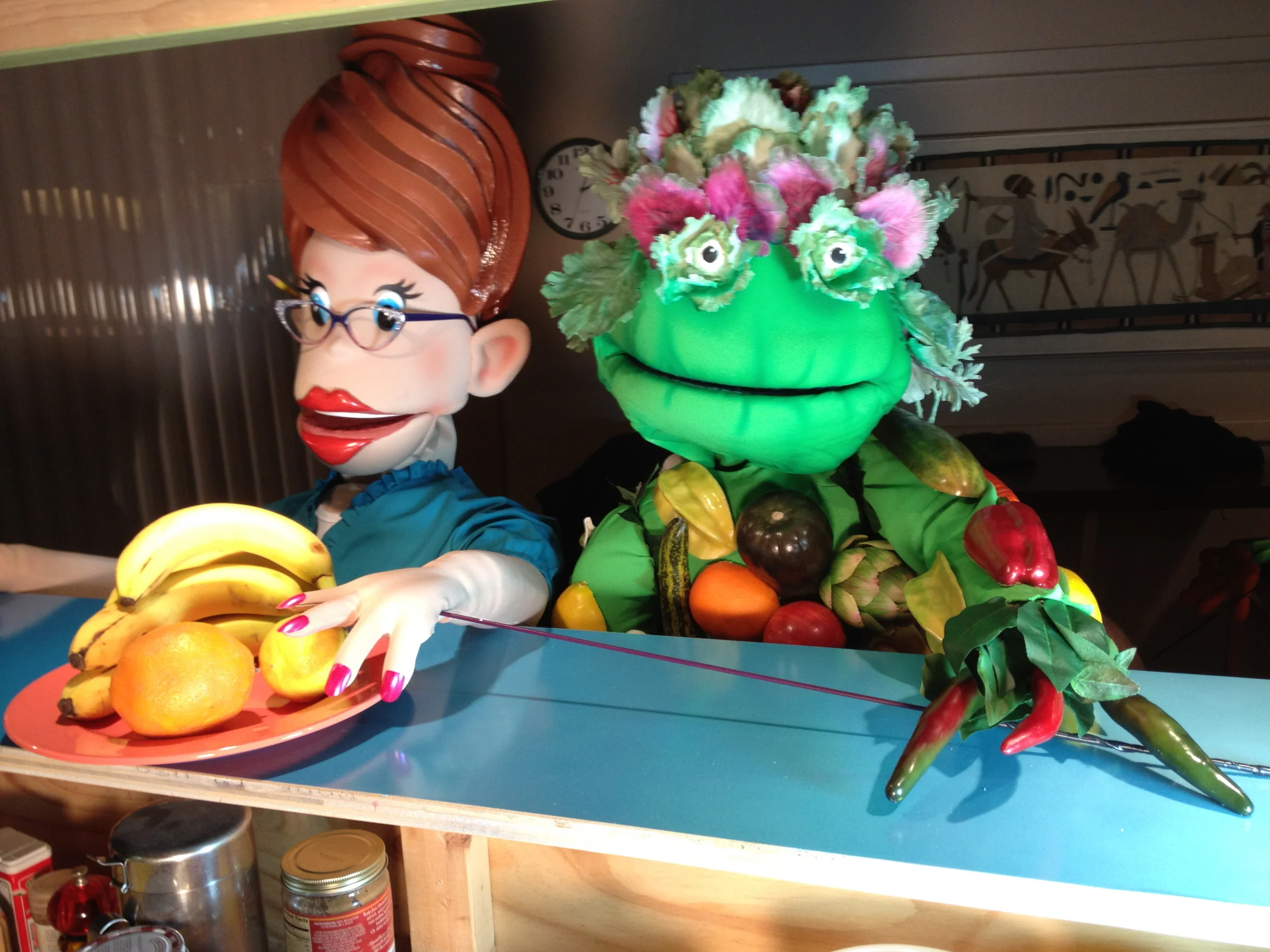 Waitress and Veggie puppets for Kids Growing Strong