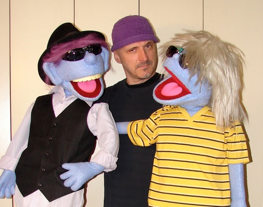 Jammer and Pop puppets for SkWidz. See our Video page for live clip!