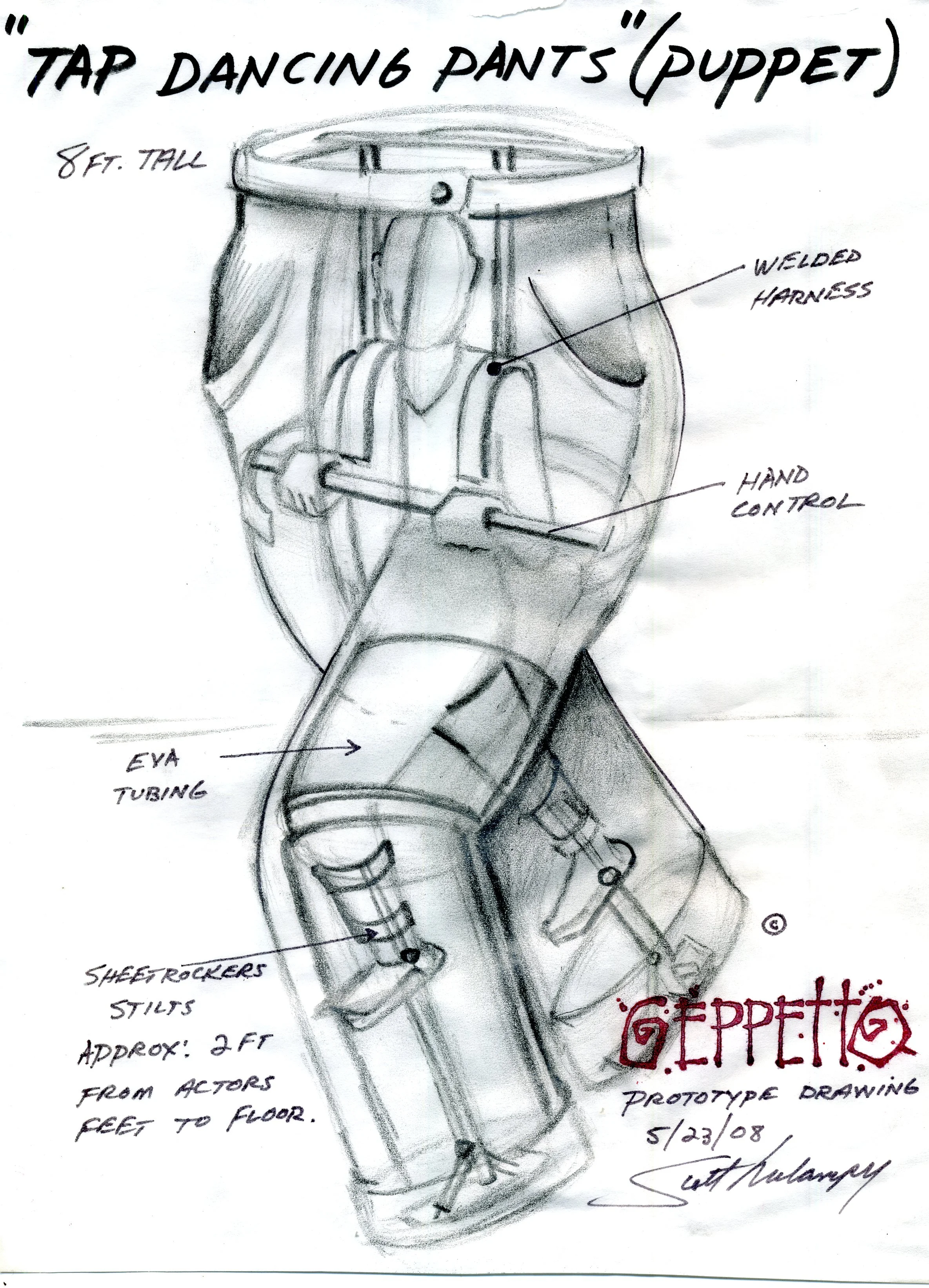 Puppet costume sketch idea for Billy Elliot on Broadway