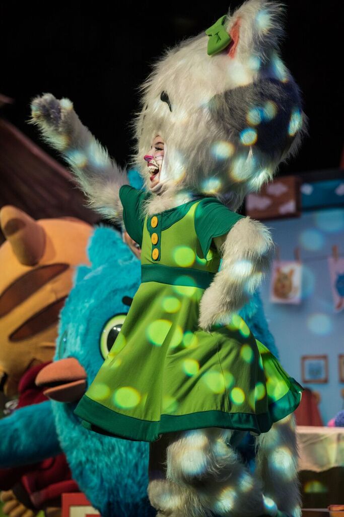 "Daniel Tiger's Neighborhood Live!" "Katerina Kittycat" costume fabricated by Geppetto Studios