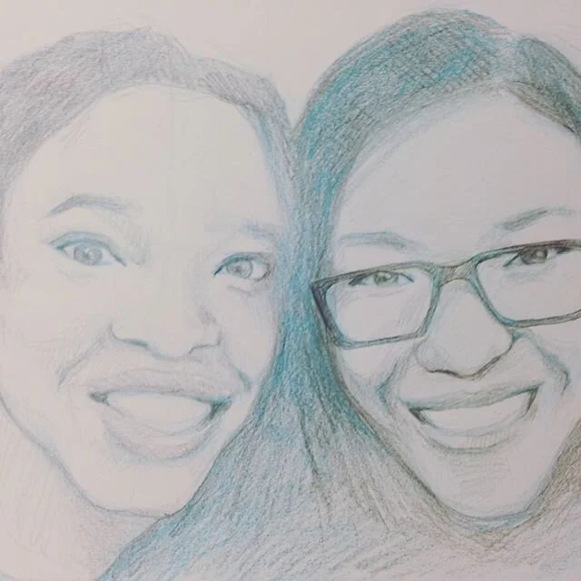 #tbt to an earlier sketch I did of the women that kept me sane during college. I&rsquo;ve been adjusting to a new schedule and need this week to figure out how to rejigger a drawing schedule. #roommates #roommatesforlife