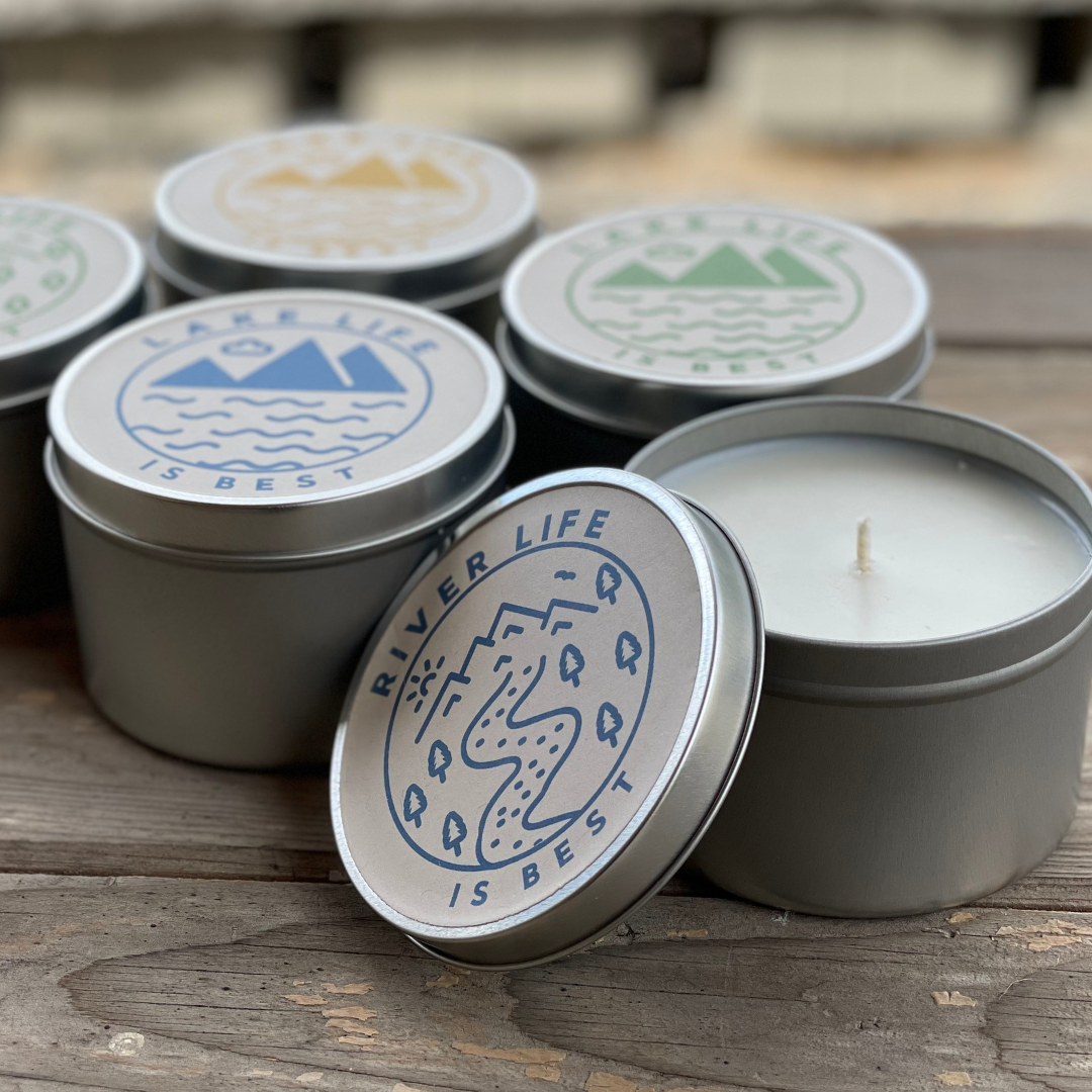 Citronella Lake &amp; River Life Tin Candles :: 12oz