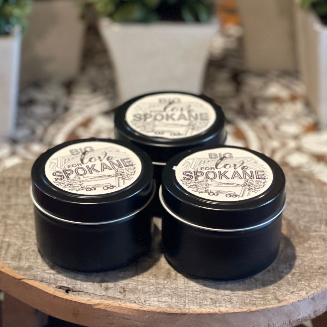 Big LOVE for Spokane 💜⁣
It's so true we stamped it on our newest spring candles. Well technically, local Spokane designed @thegoatsbearddesign created the cool art on the lid. ⁣
⁣
Give Melanie at Goats Beard Design a follow to see her talented work.