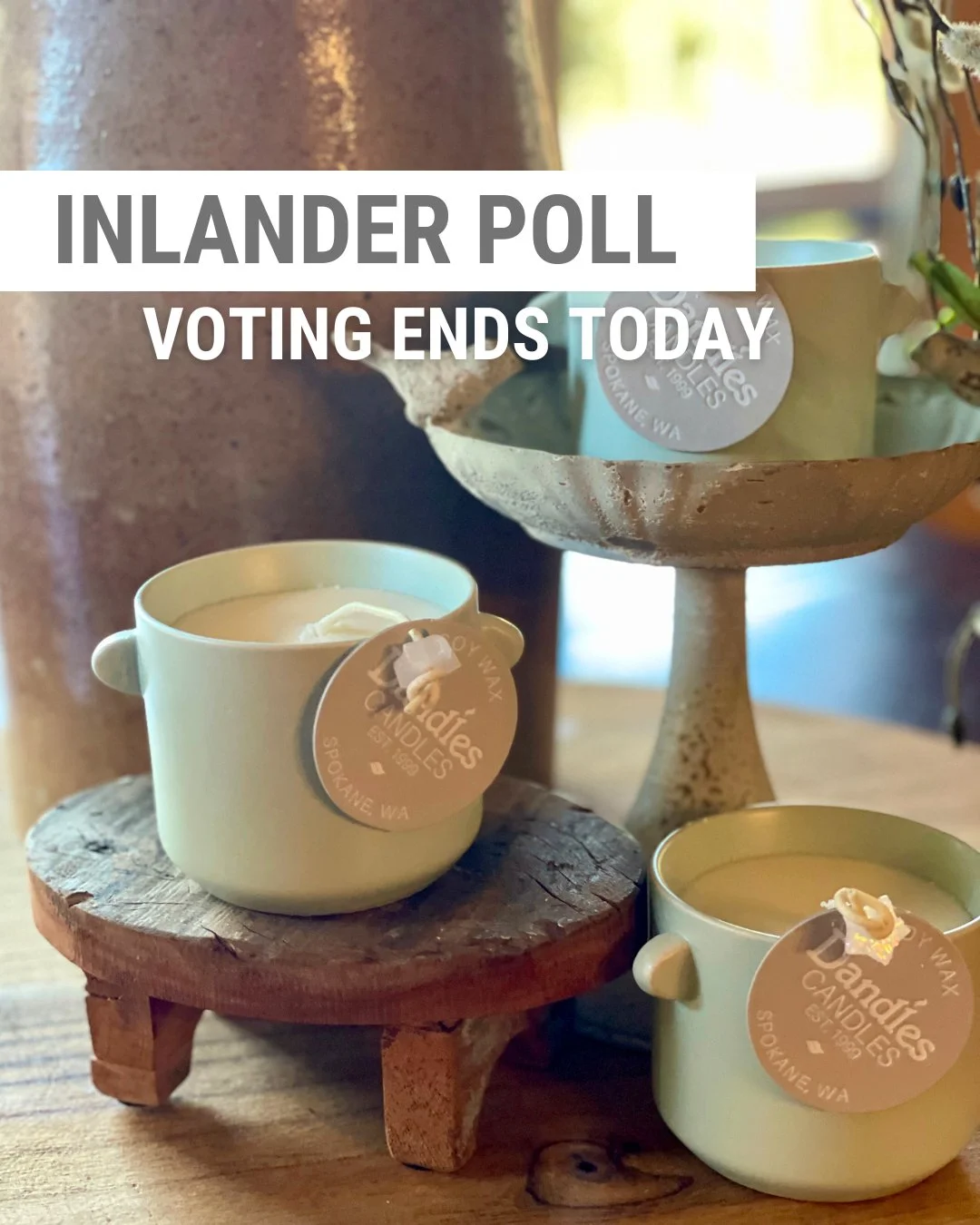 Last chance to vote! 
Polls close Tuesday night in @theinlander Best of the Northwest Readers Poll. Show your support for your favorite local candle company.

Tap that link in bio to vote faster.