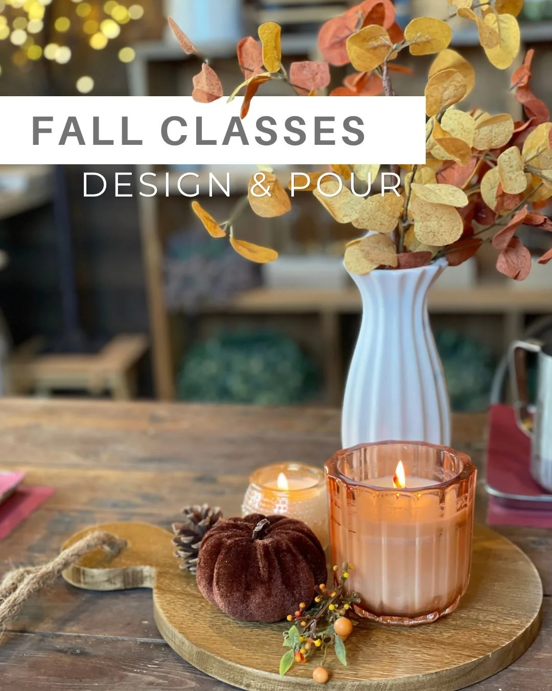 Turning the candle studio into a cozy classroom with all the fall feels. It&rsquo;s a Dandles fall event you won&rsquo;t want to miss in Spokane.

It&rsquo;s more than candle pouring. 

✨Guests will be crafting an entire centerpiece to showcase their