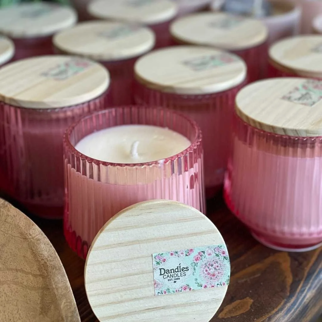 Pink Ribbed Lid Candle :: 12oz