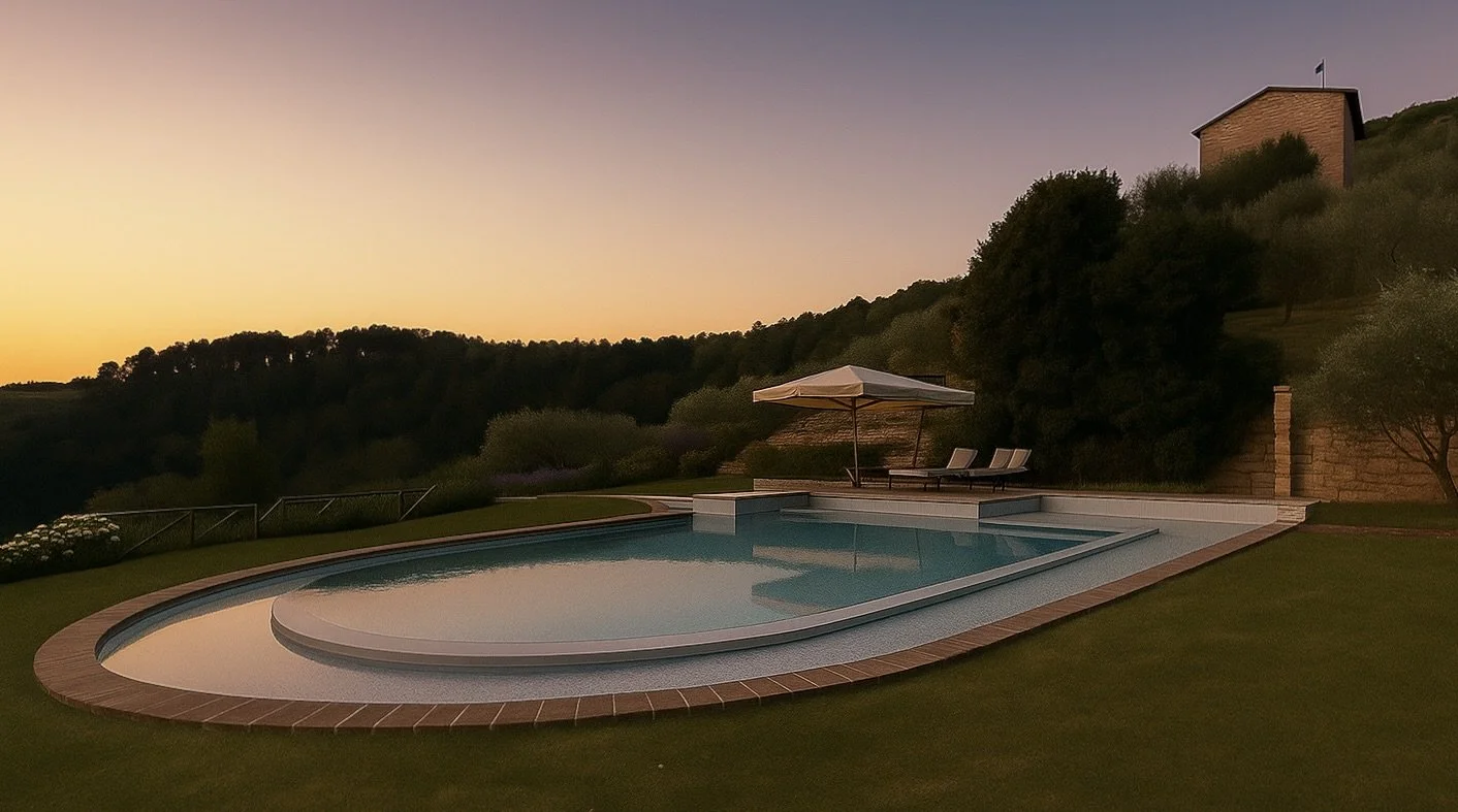 Poolside Sunset Over Rolling Hills.jpeg