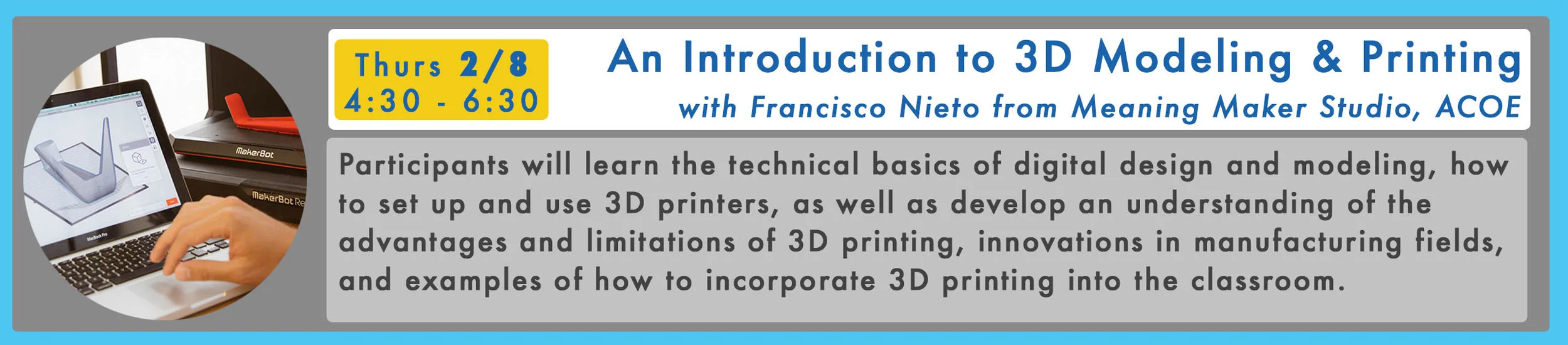 RSVP Here for An Introduction to 3D Modeling & Printing
