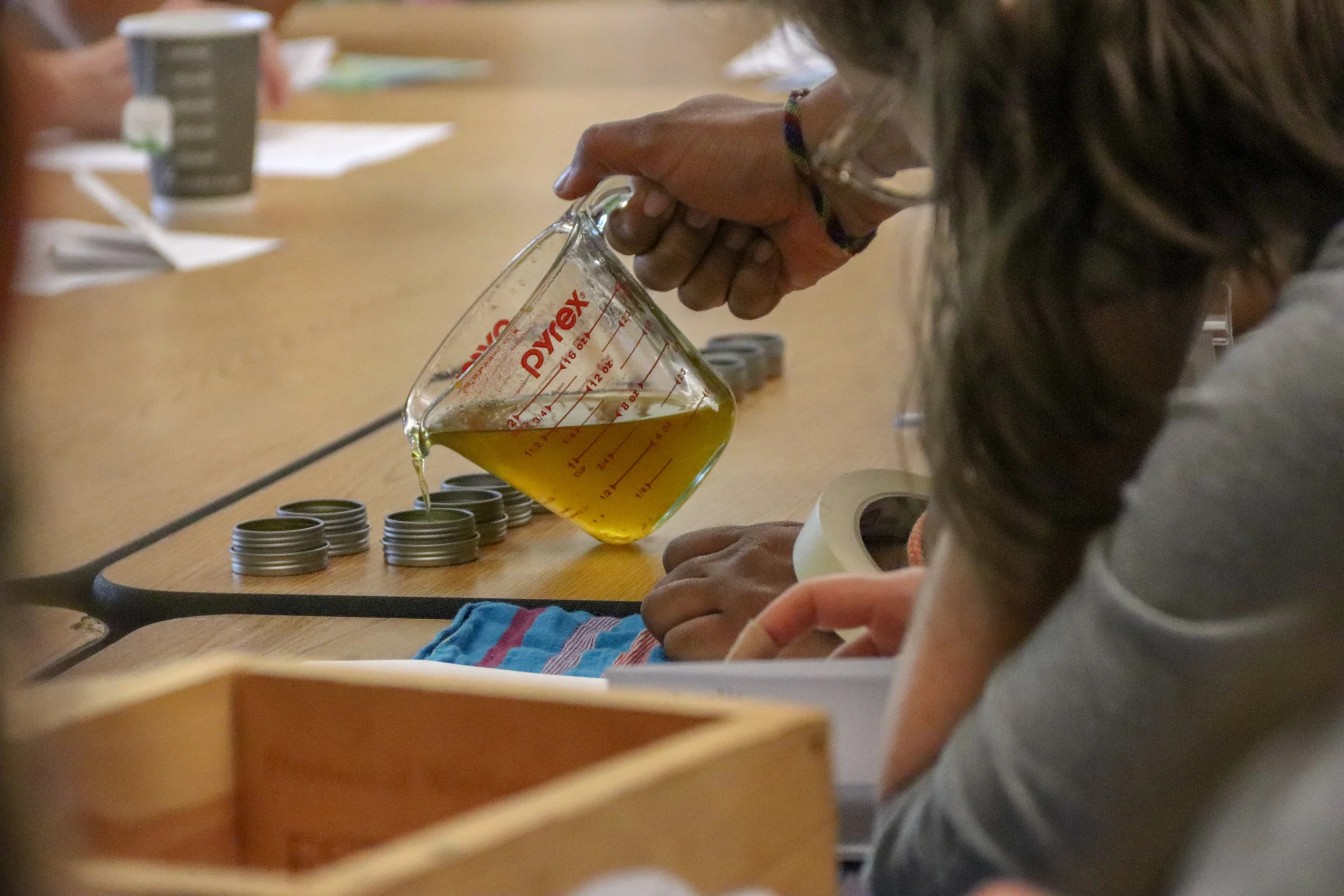 In "Ancestral Tech/Making: Making as Ancestral Work," attendees learned how to make a medicinal skin salve while exploring the intersections of ancestral tech and health in modern times. This workshop was led by Teacher Fellow Crystal Barajas Barr , Art and STE(A)M Teacher at Urban Promise Academy Middle School, OUSD.
