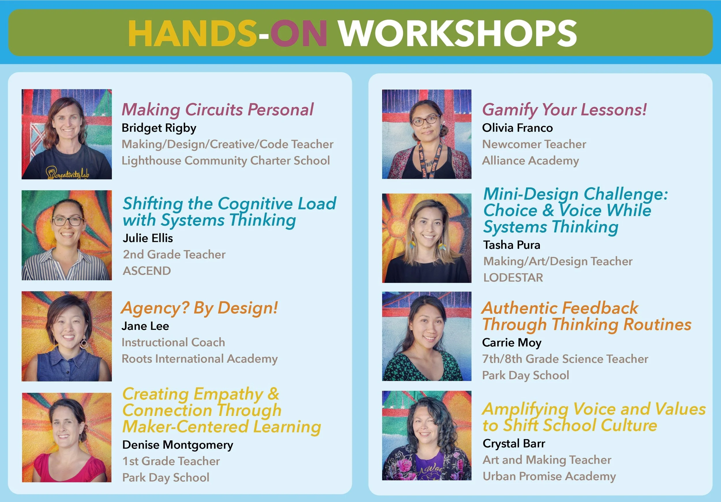 Event Program: Ignite Speakers & Workshops — Agency by Design Oakland