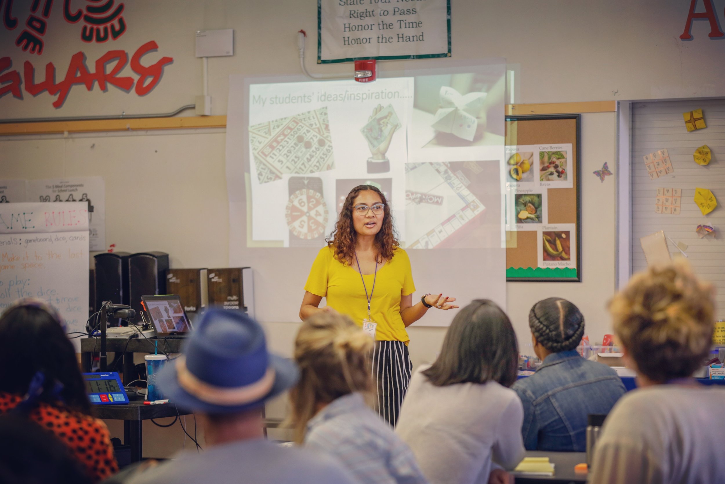 In Olivia Franco’s workshop “Gamify Your Lessons!” participants learn how to step back and let the students direct the learning and making through gamification. In this workshop, participants created their own game prototype ideas to bring back to their own classrooms.